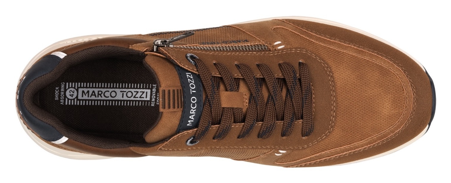 MARCO TOZZI Keilsneaker, Freizeitschuh, Halbschuh, Schnürschuh mit praktischem Reißverschluss