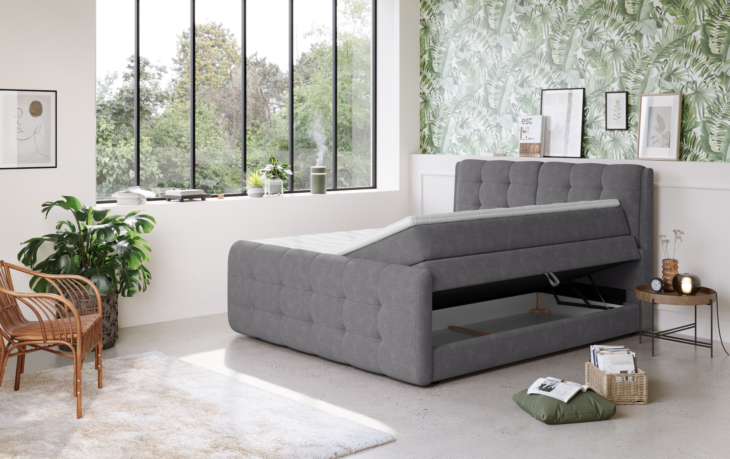 COTTA Boxspringbett »Fort mit Bettkasten, inkl. Topper«, erhältlich in verschiedenen Breiten (160cm, 180cm & 200cm)