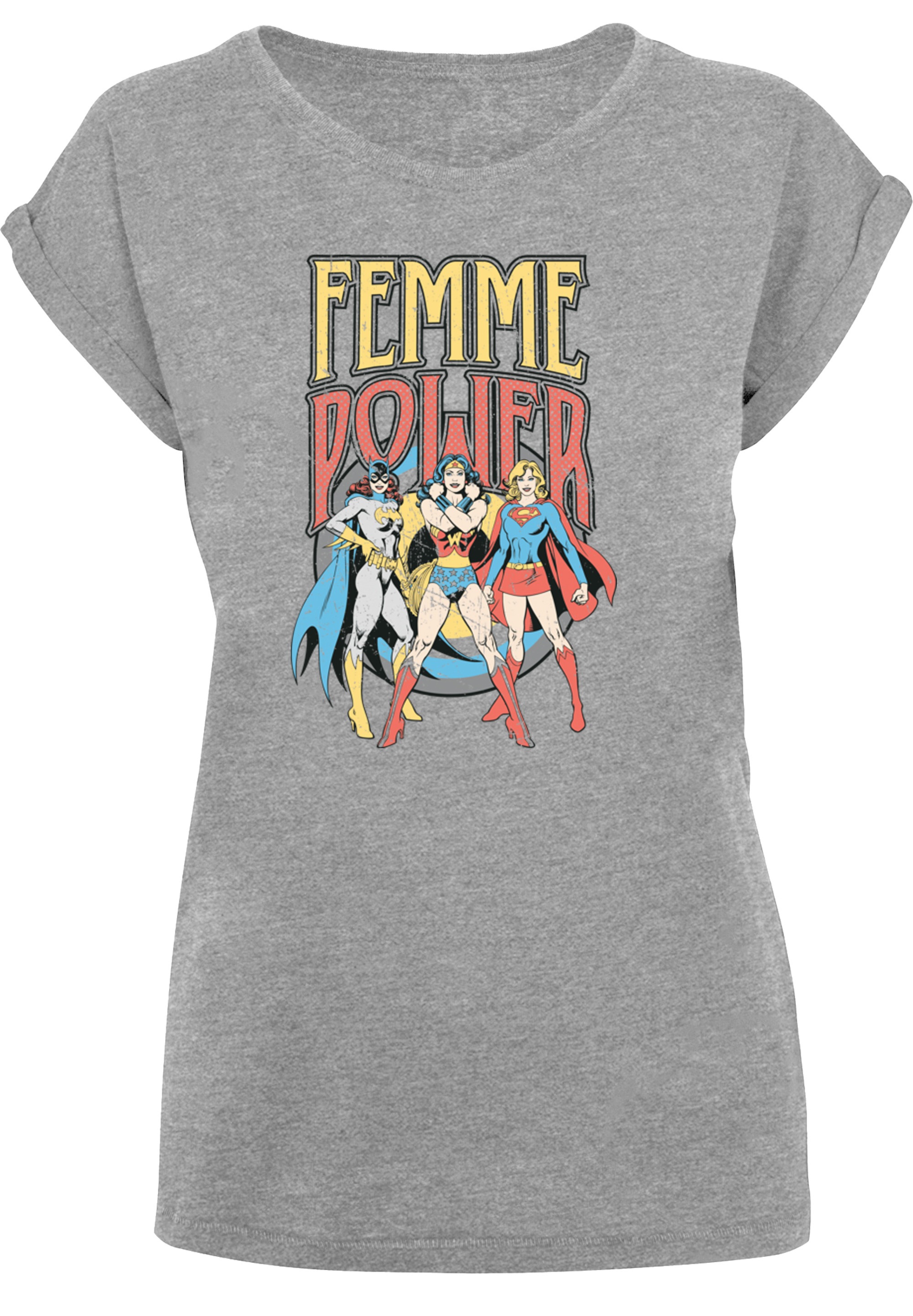F4NT4STIC T-Shirt »DC Comics Superhelden Wonder Woman Femme Power«, Print