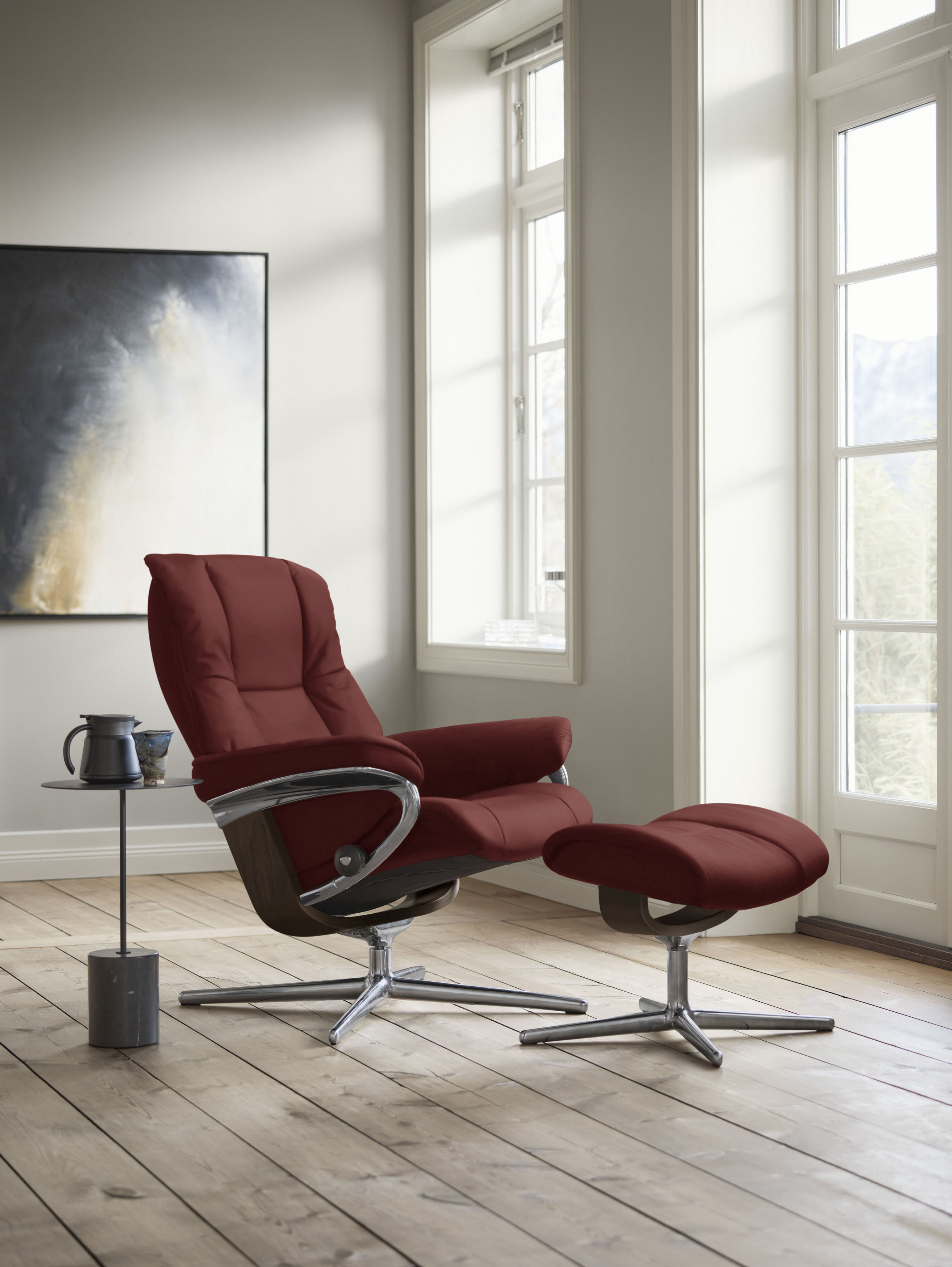 Stressless Relaxsessel "Mayfair" mit Cross Base, Größe S, M & L, Holzakzent Braun