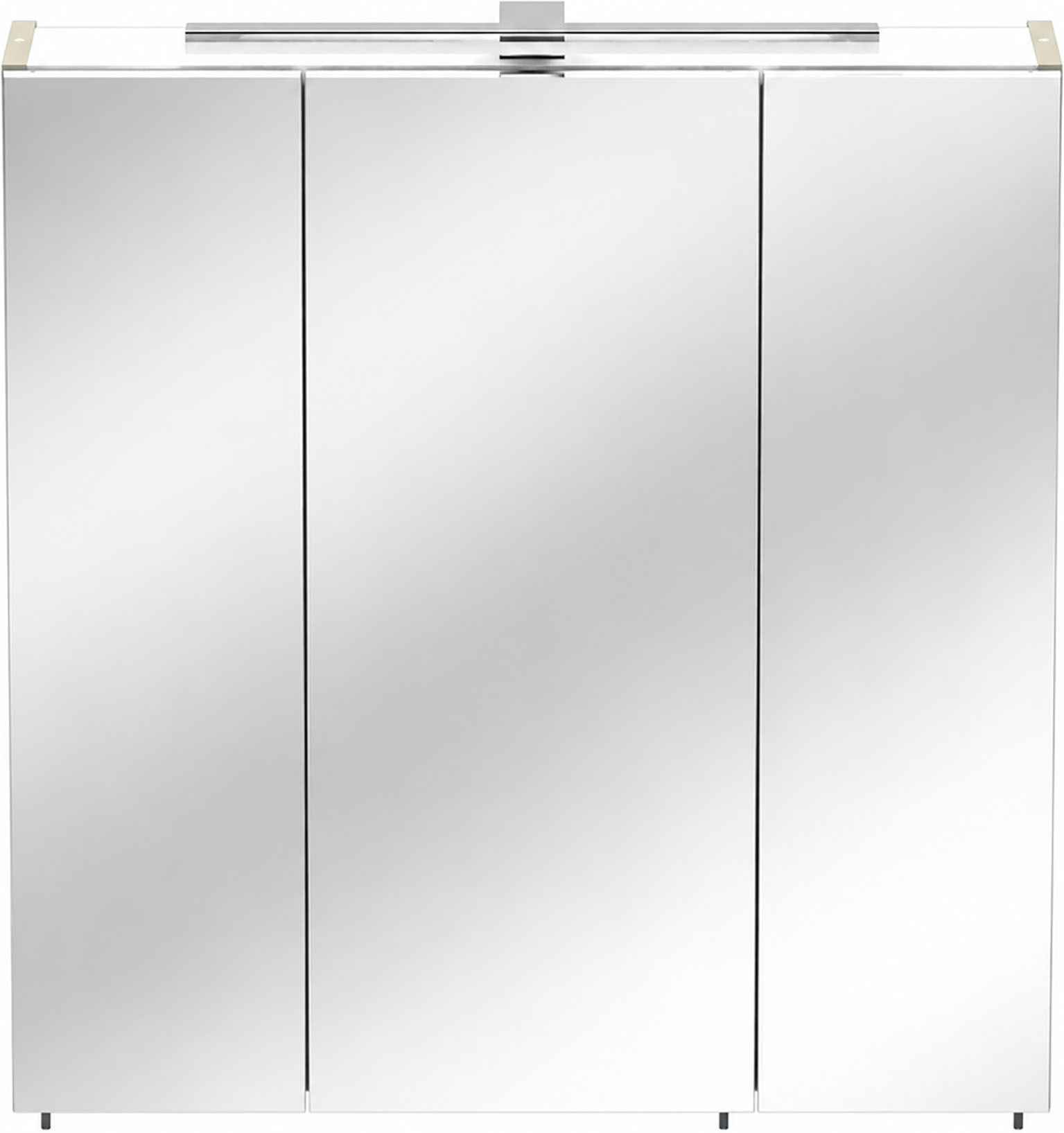 Schildmeyer Spiegelschrank »Saga, inkl. LED-Aufbauleuchte, Breite 70 cm, Made in Germany« 1 Stk. tlg. Rundumblick durch nach innen öffnende Türen, Made in Germany