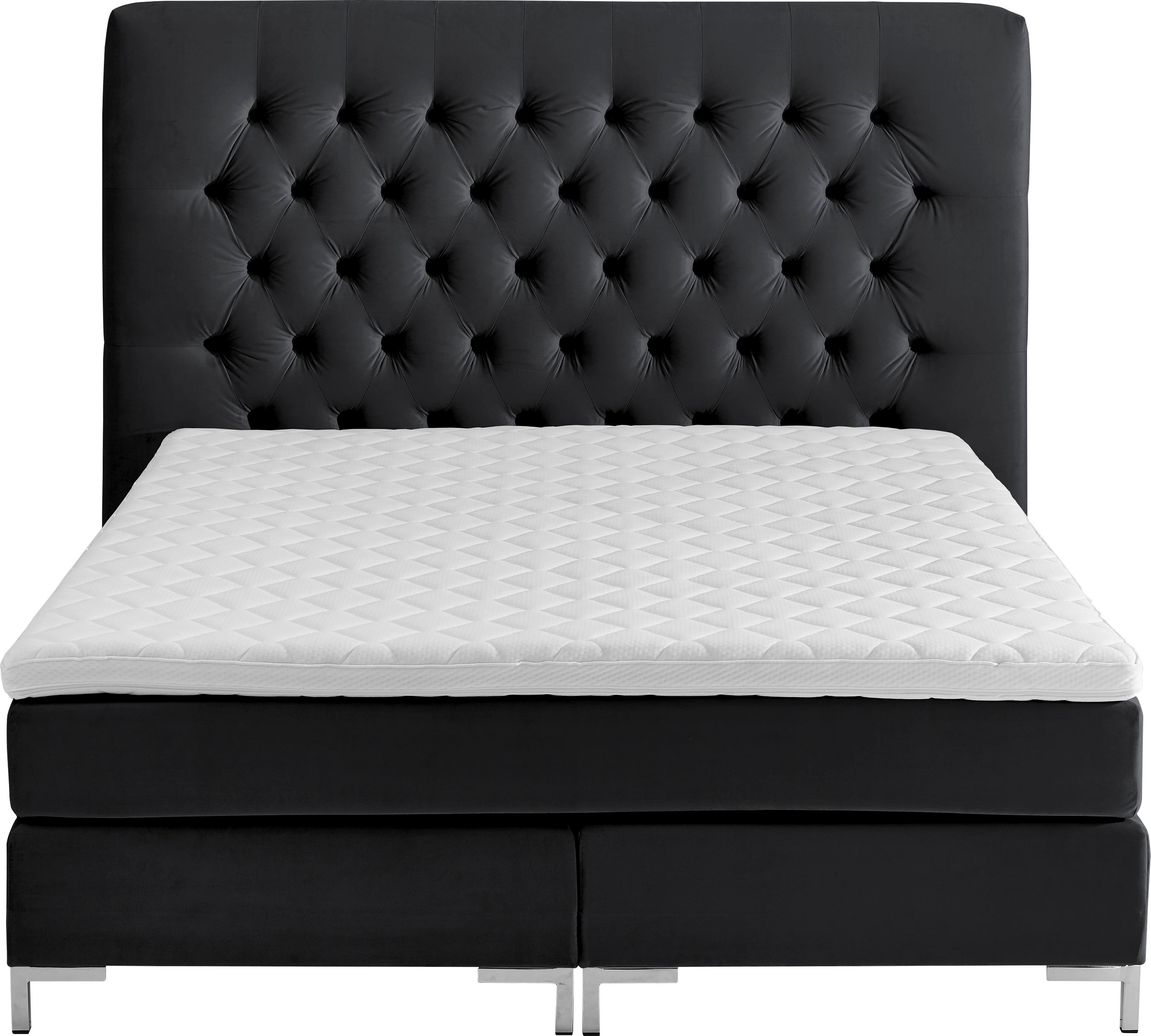 ATLANTIC home collection Boxspringbett »Ronja«, mit Topper und extra hohem Kopfteil