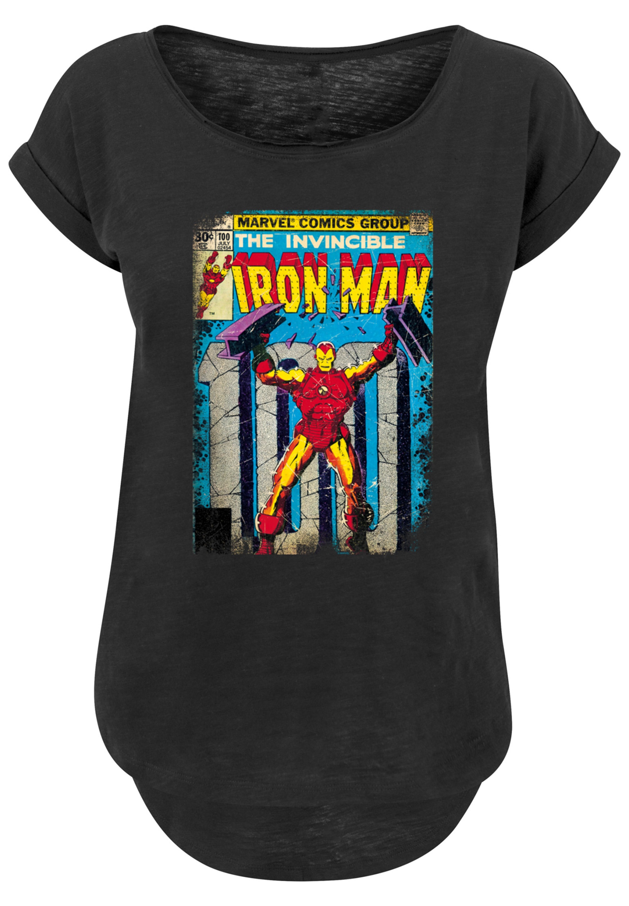 F4NT4STIC T-Shirt »Marvel Iron Man Cover«, Damen,Premium Merch,Lang,Longshirt,Logo Print
