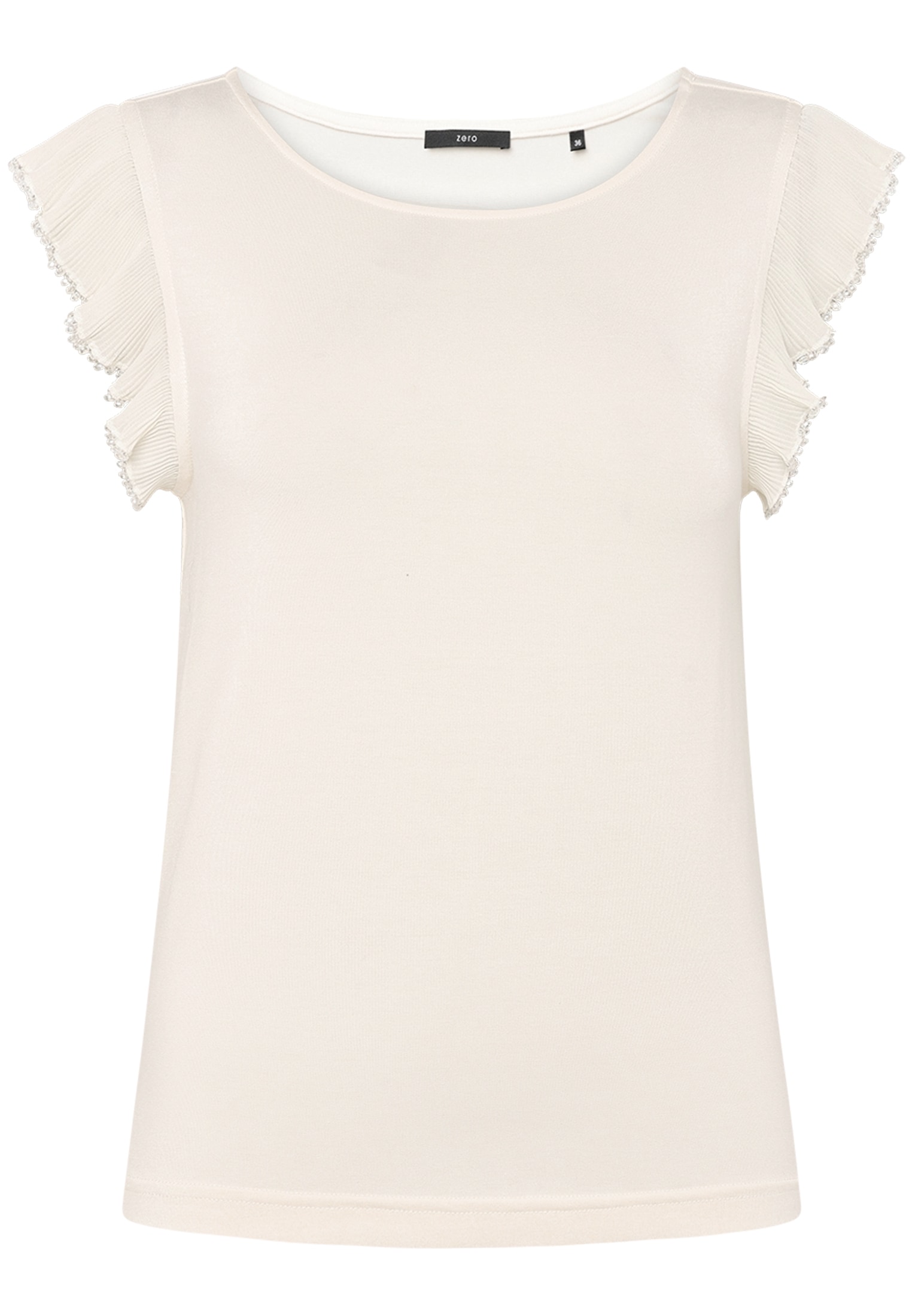 Zero Kurzarmshirt »Damen Rüschen mit Perlen« 1 Perlen
