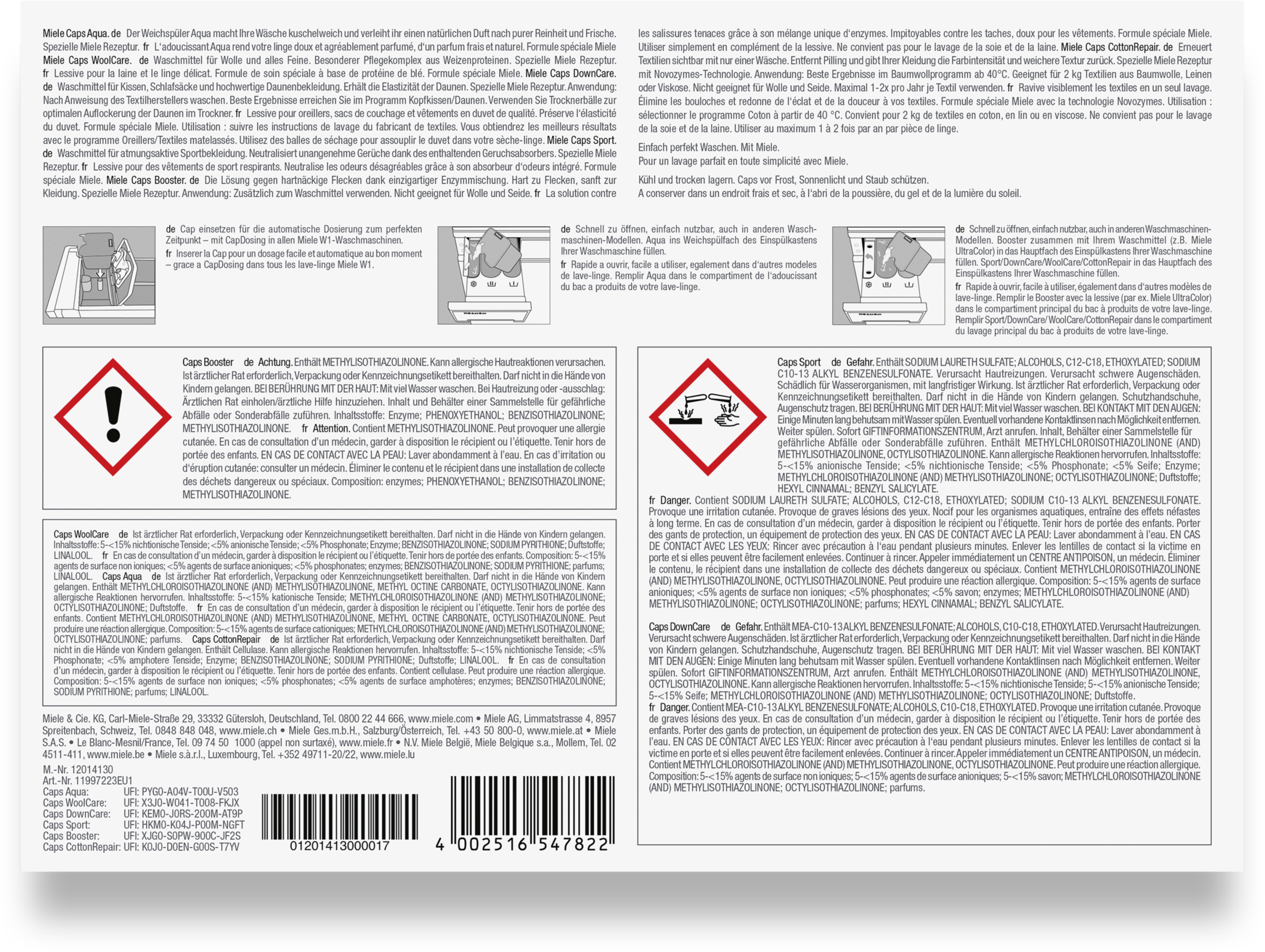 Miele Feinwaschmittel »WA CCO 0603 L«, (Packung, 6 St.)