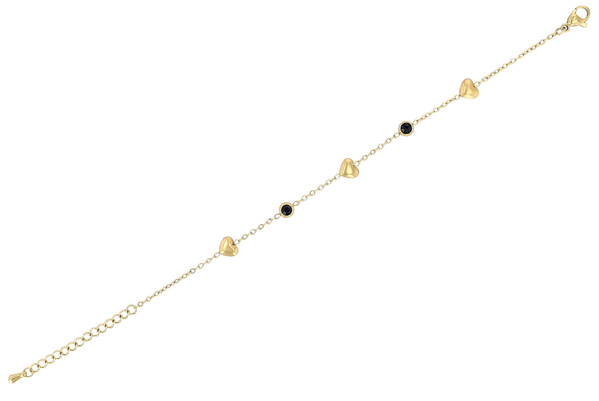 Adelia´s Armband »Armband – Herz aus Edelstahl mit Strass Steinchen 16,5+3 cm« Ein Geschenk, das Freude macht