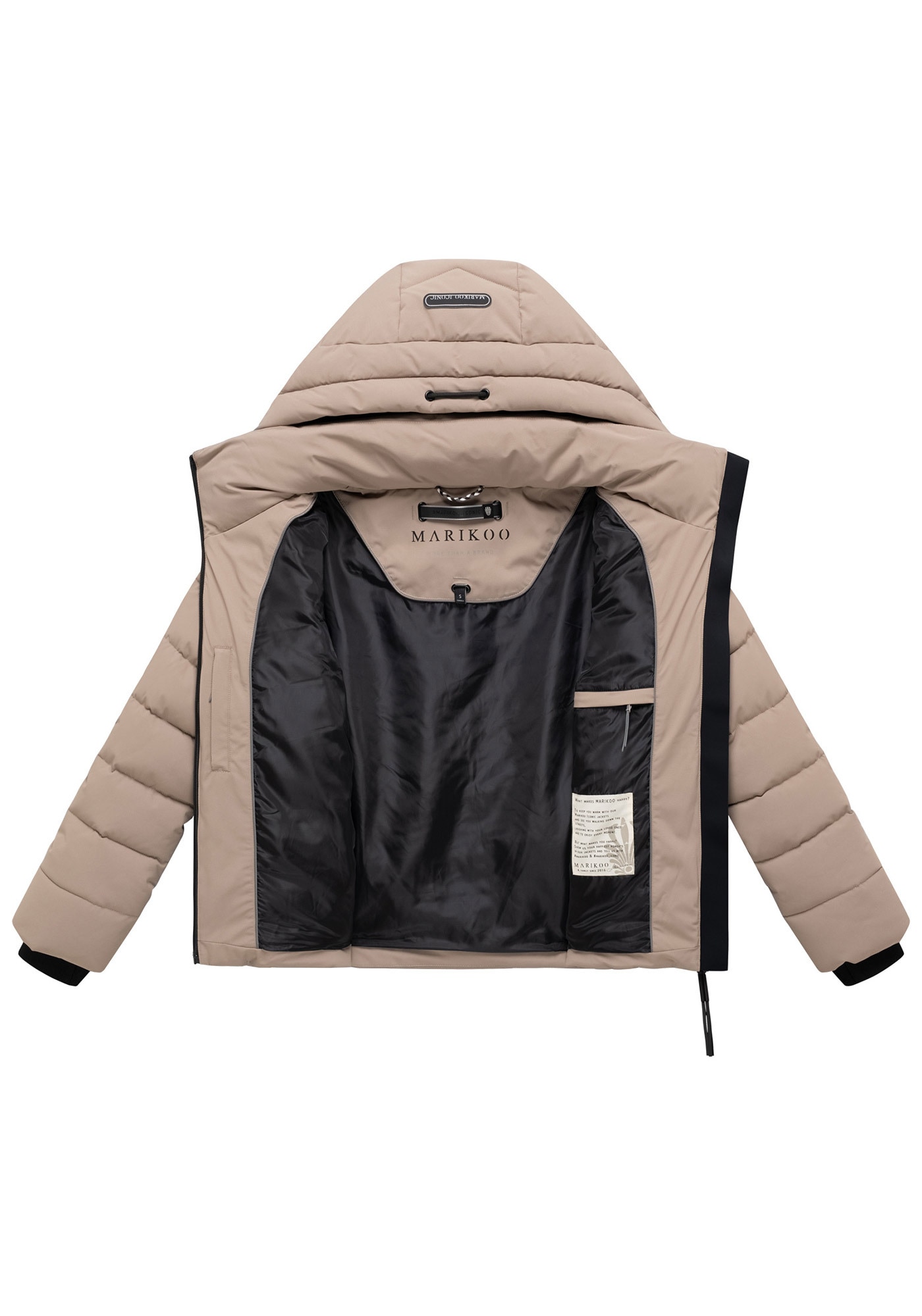 Marikoo Winterjacke »Nobiruu« mit Kapuze Winterjacke mit Kapuze und diagonaler Steppoptik