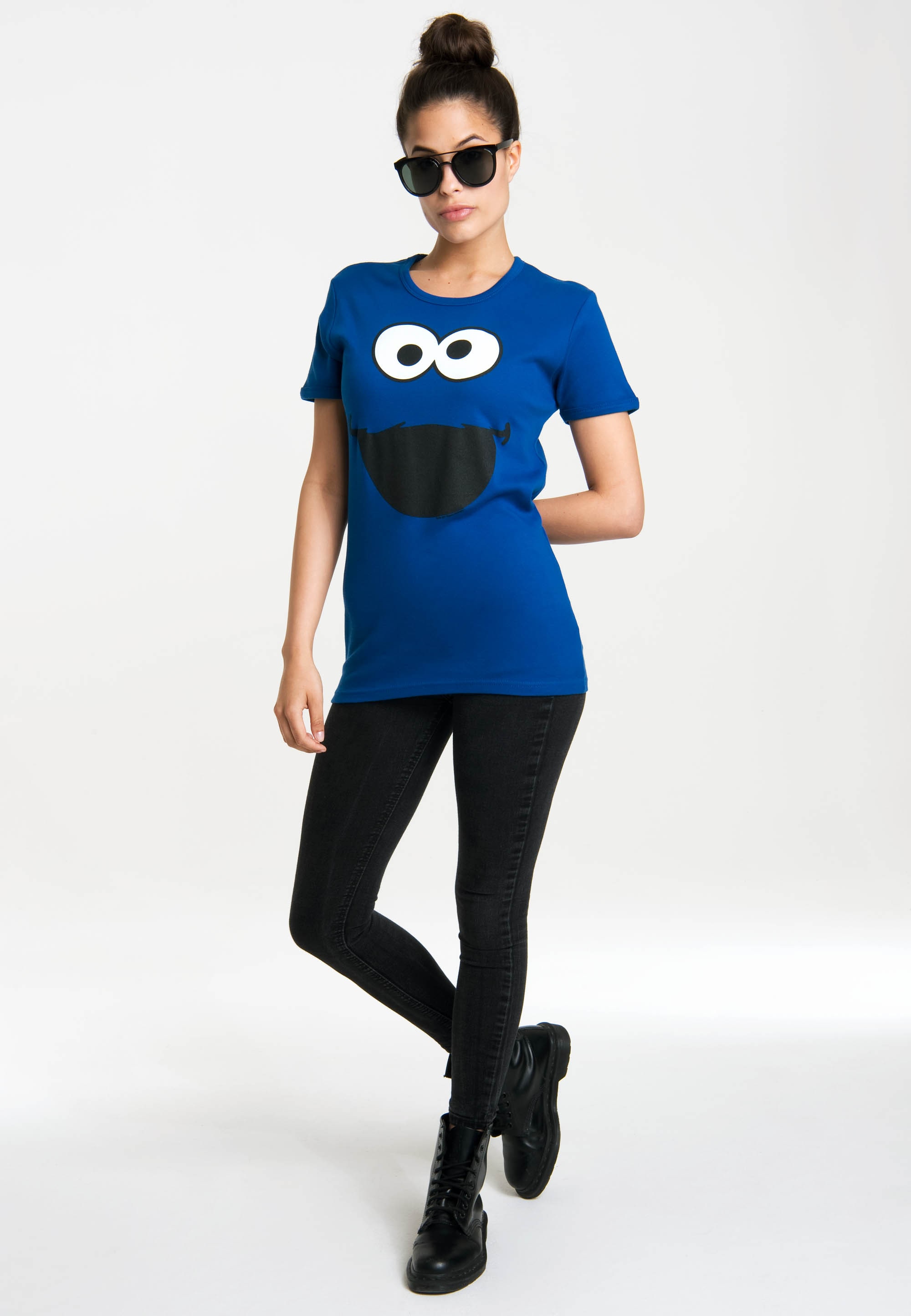 LOGOSHIRT T-Shirt »Cookie Monster – Face«, mit lizenzierten Originaldesign