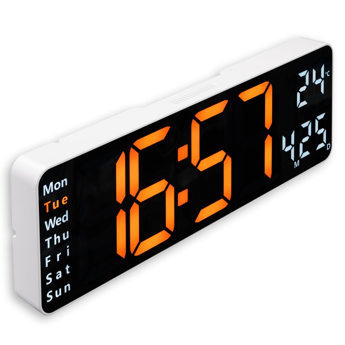 Hama Uhr »Digitale Wanduhr "Santa Cruz", Weiß«, Tischuhr mit Thermometer, Fernbedienung