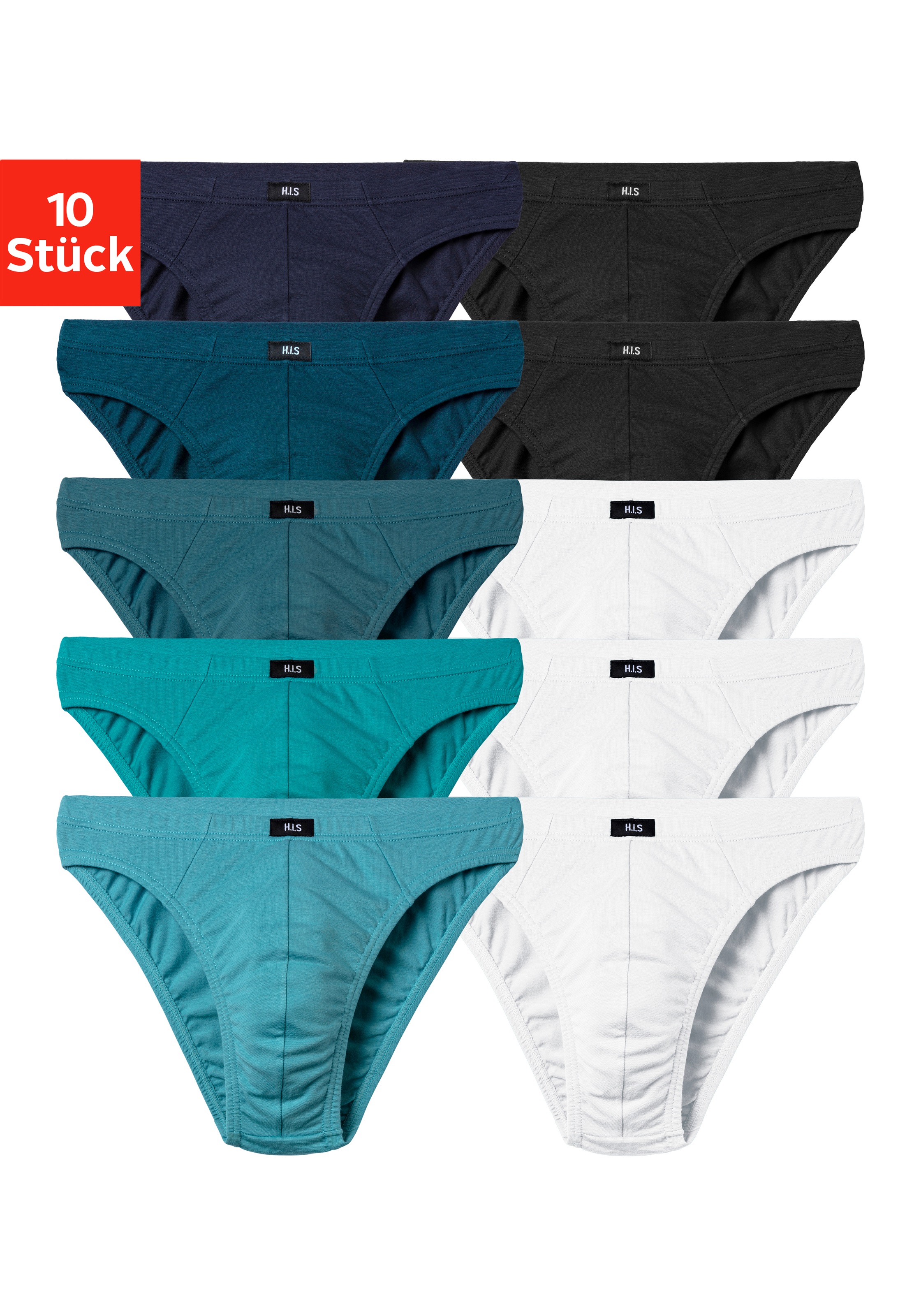 H.I.S Slip "Herren Minislip" Packung, 10 Stk. in Baumwoll-Mix