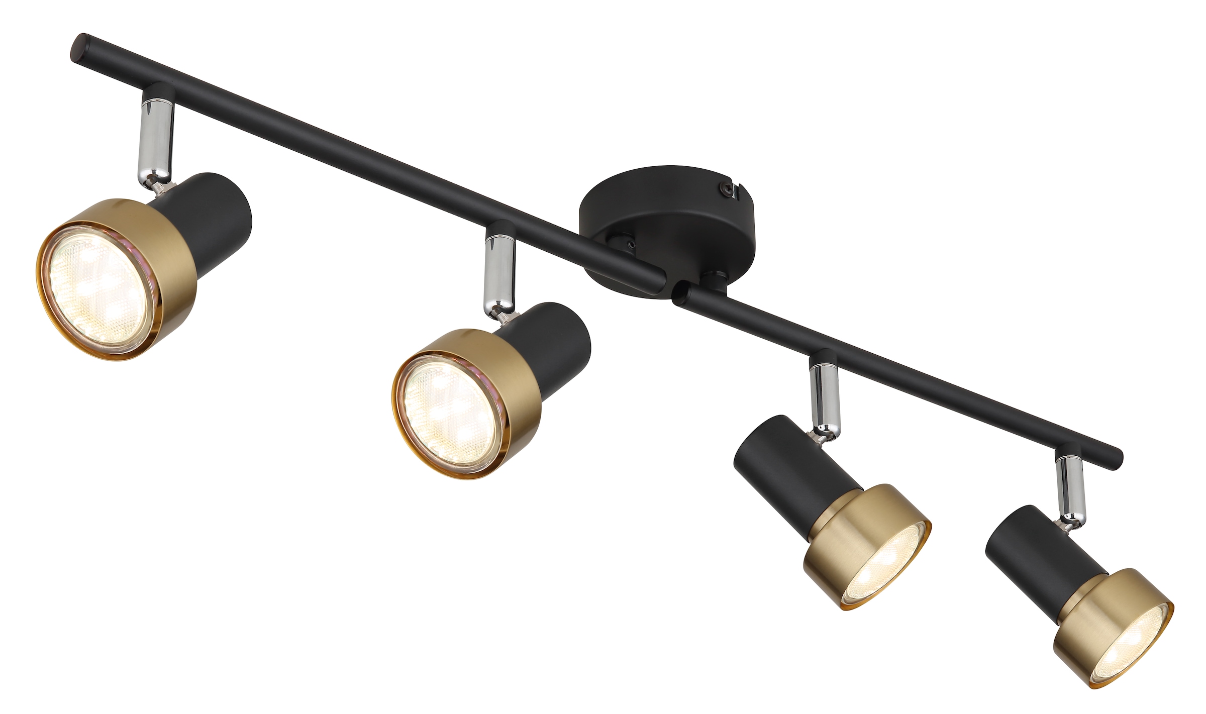GLOBO LIGHTING Deckenstrahler »MASON«, Leuchtmittel GU10 | ohne Leuchtmittel, Deckenspot/schwarz/antik/goldfarben/Dreh-/Schwenkbar/Flur