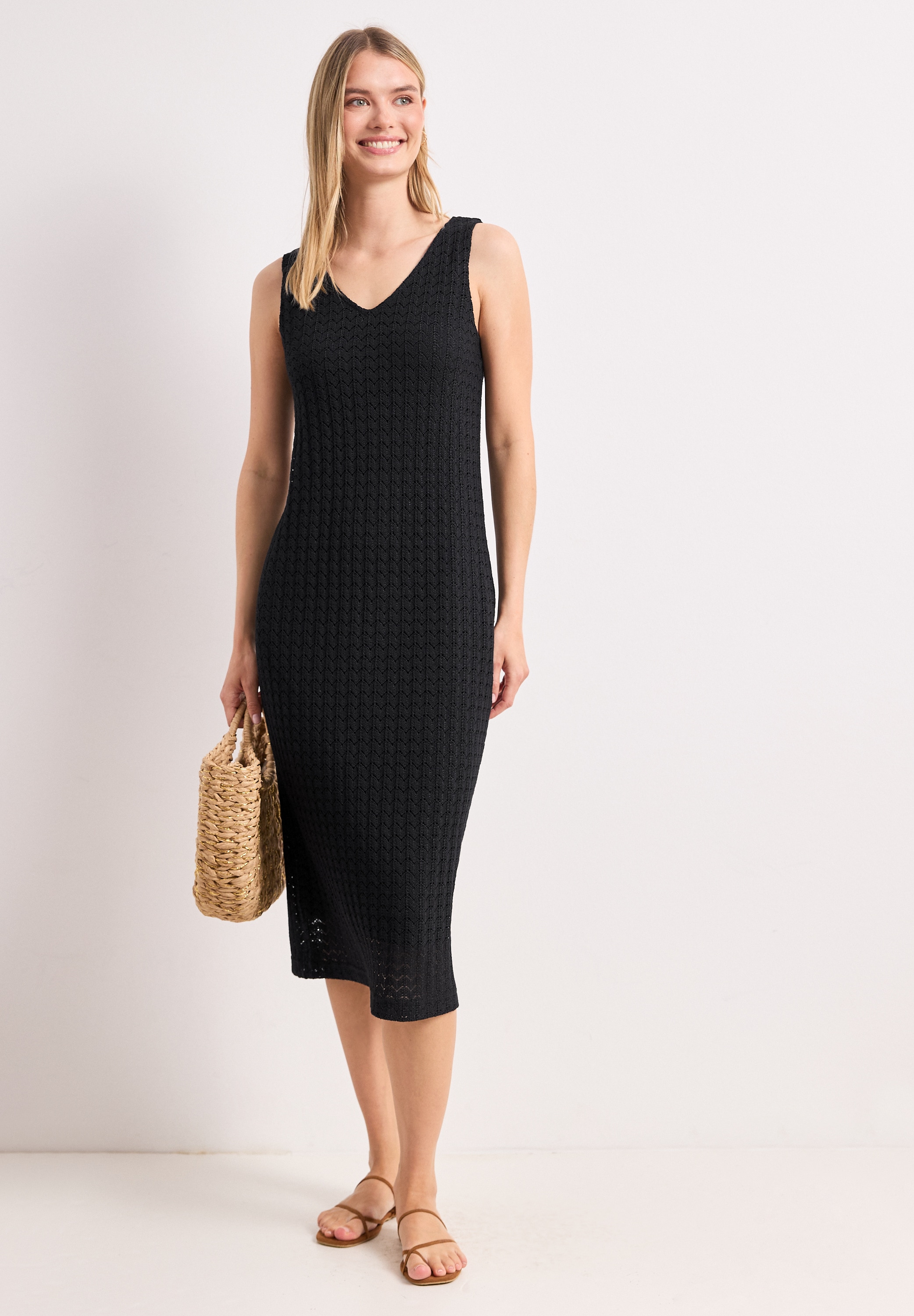STREET ONE Midikleid Ohne Taschen in Unifarbe