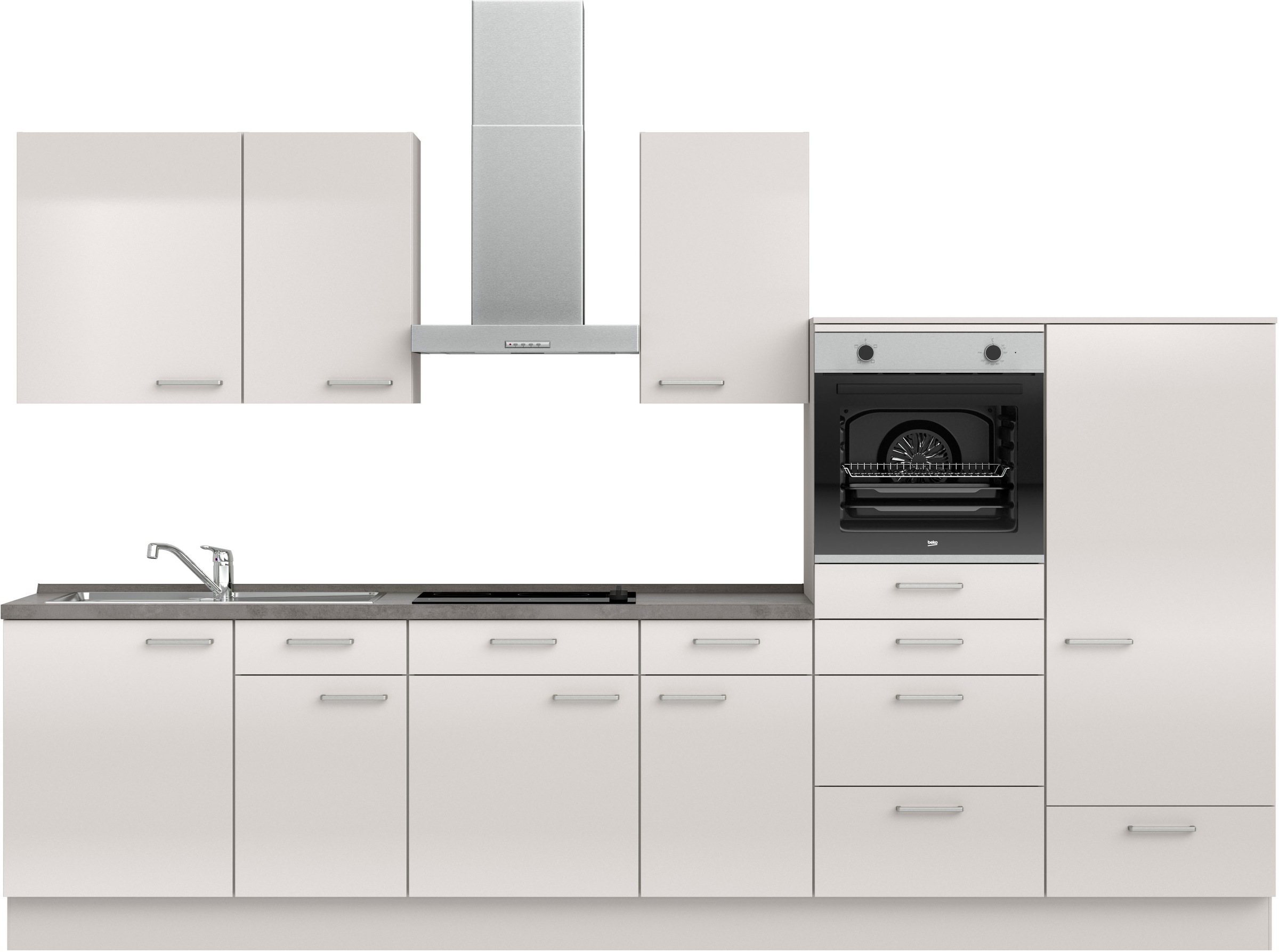 nobilia Küchenzeile ""Flash I", NEU: individuell anpassbar mit gratis Profi-Beratung" vormontiert, Breite 330 cm, Ausrichtung wählbar, wahlw. mit E-Geräten