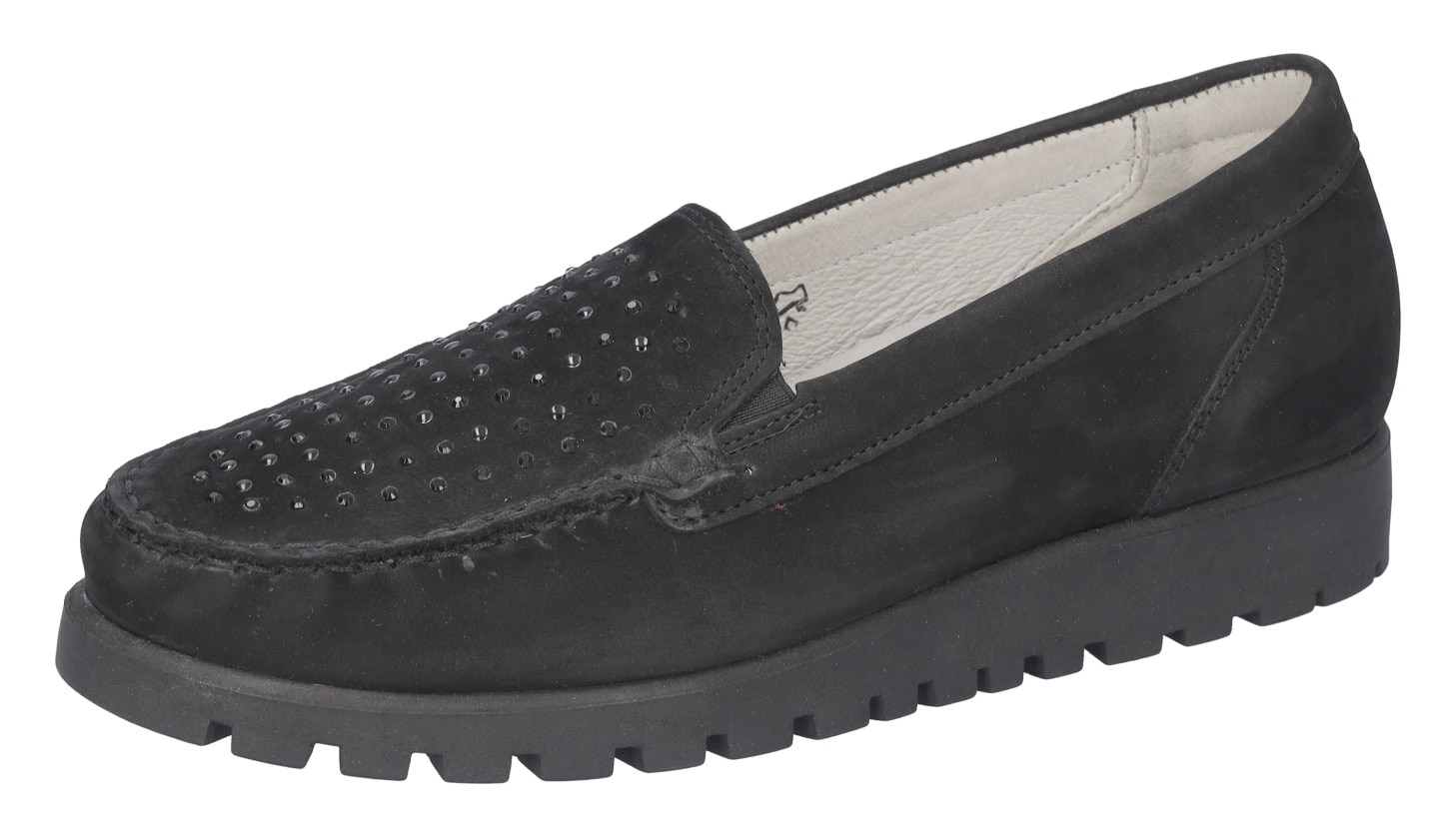 Waldläufer Mokassin "Hegli" Slipper, Loafer, Bequemschuh mit Glitzersteine, Komfortweite H