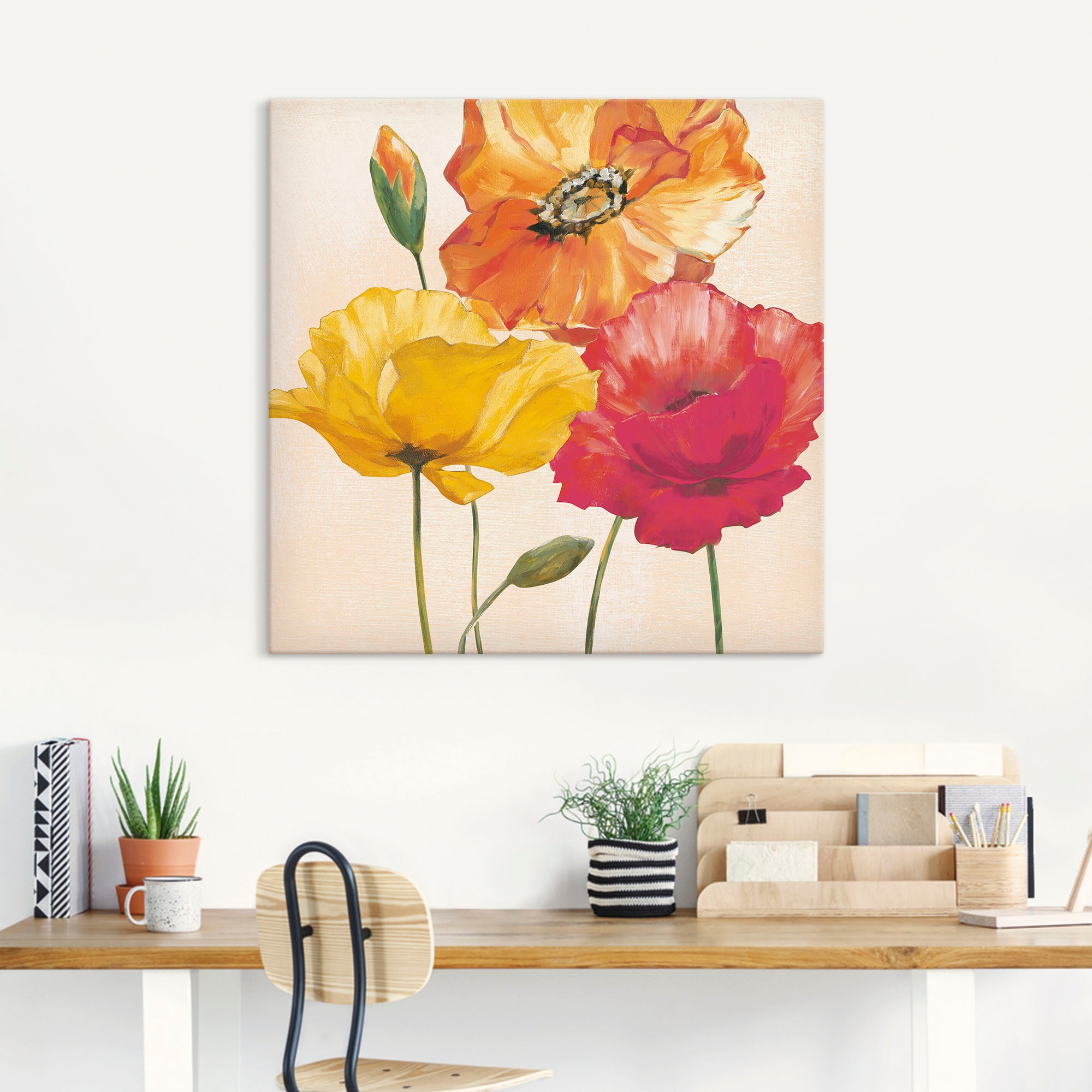 Artland Wandbild "Bunte Mohnblumen I" Blumenbilder 1 Stk. tlg. als Leinwand günstig online kaufen