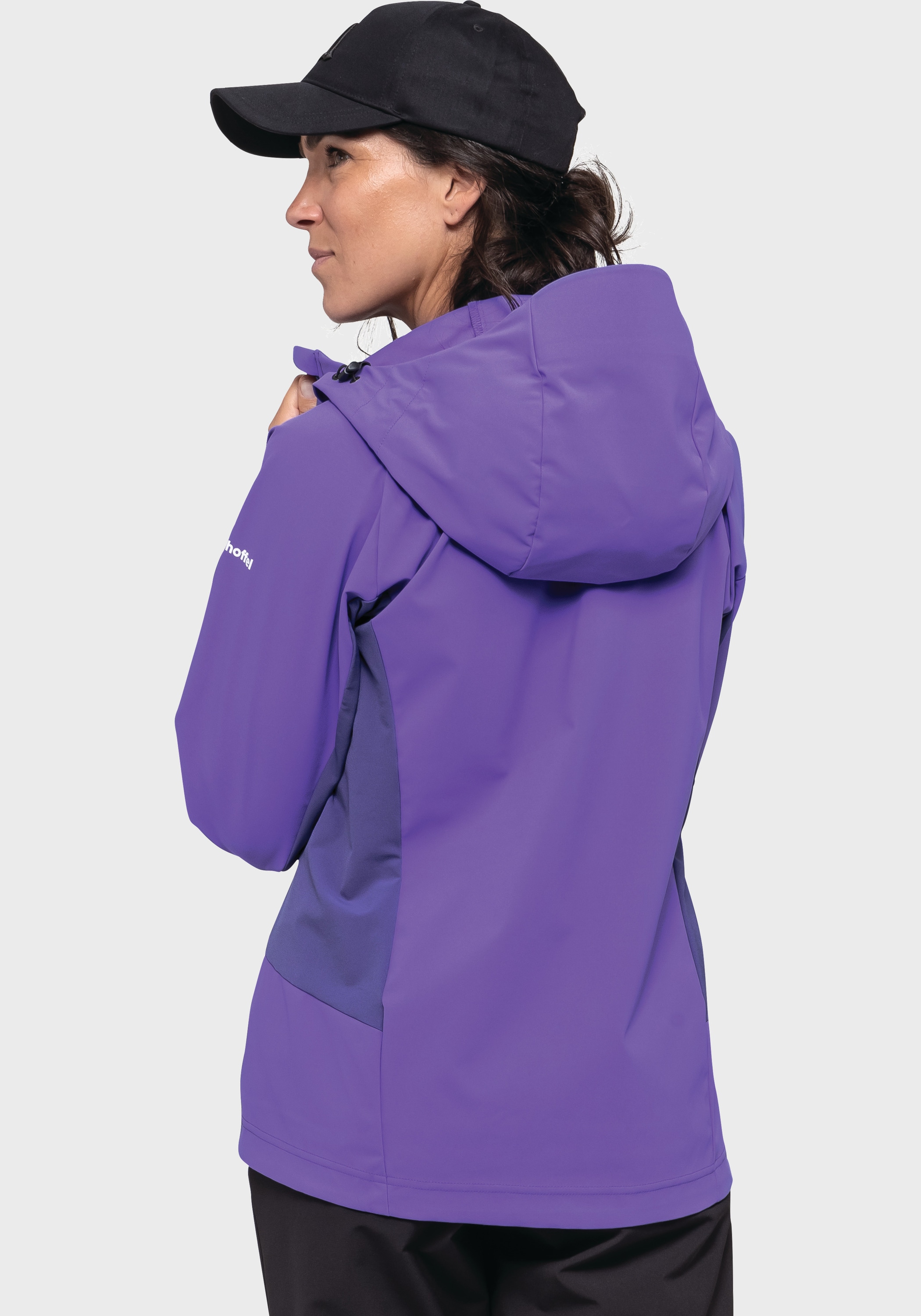 Schöffel Outdoorjacke »Mountain Softshell Jk Style Blaueis WMS«, mit Kapuze