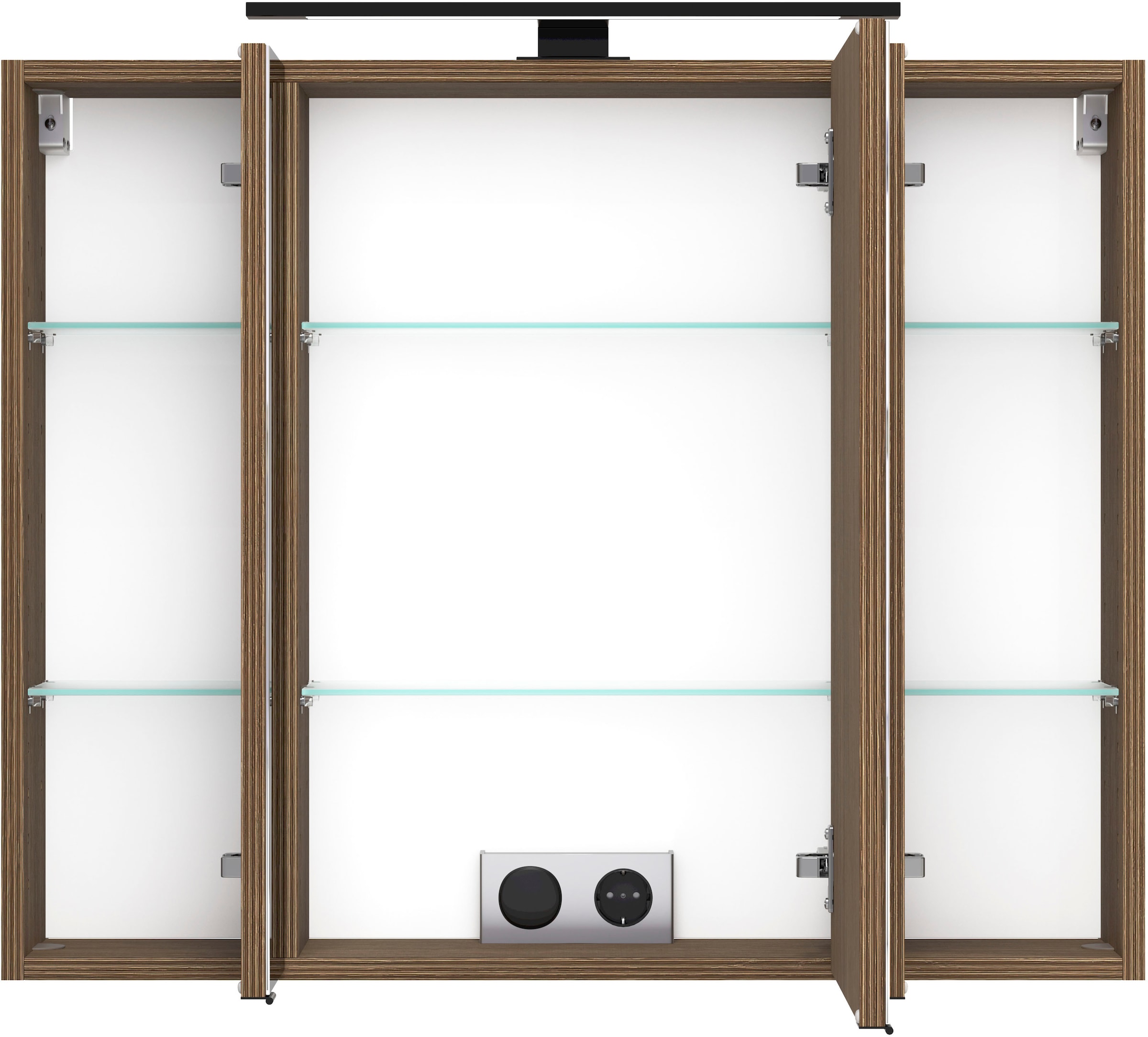 welltime Spiegelschrank, Welltime, Breite 80 cm, gedämpfte Scharniere, inkl. Steckdose