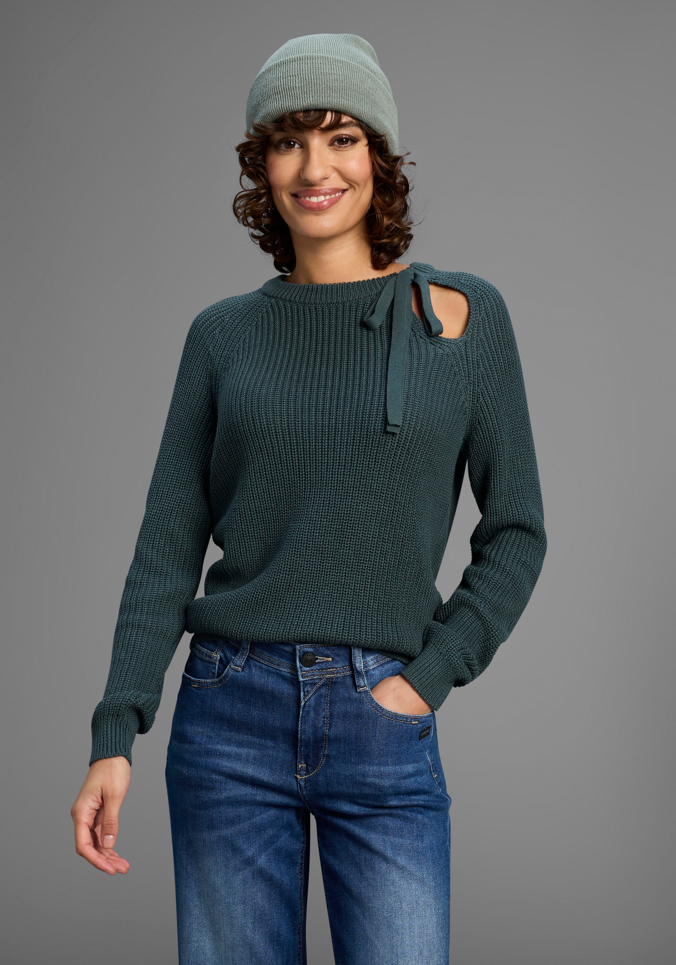 Laura Scott Strickpullover, mit Schleifendetail und Cut Out - NEUE KOLLEKTI günstig online kaufen