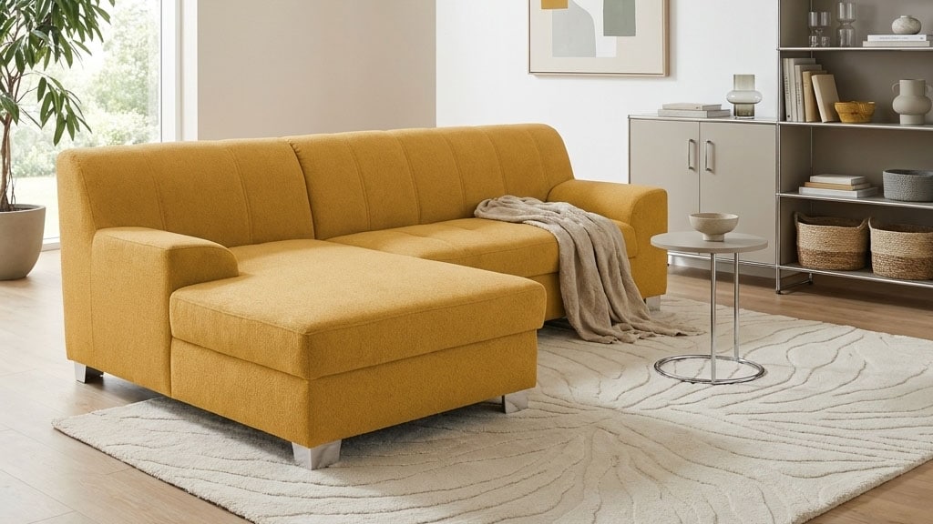 OTTO home "Lolland 241 x 146 cm, modern, mit Steppungen, mittelfester Sitz" mit Schlaffunktion, L-Form, pflegeleichter, weicher Luxus-Microfaser