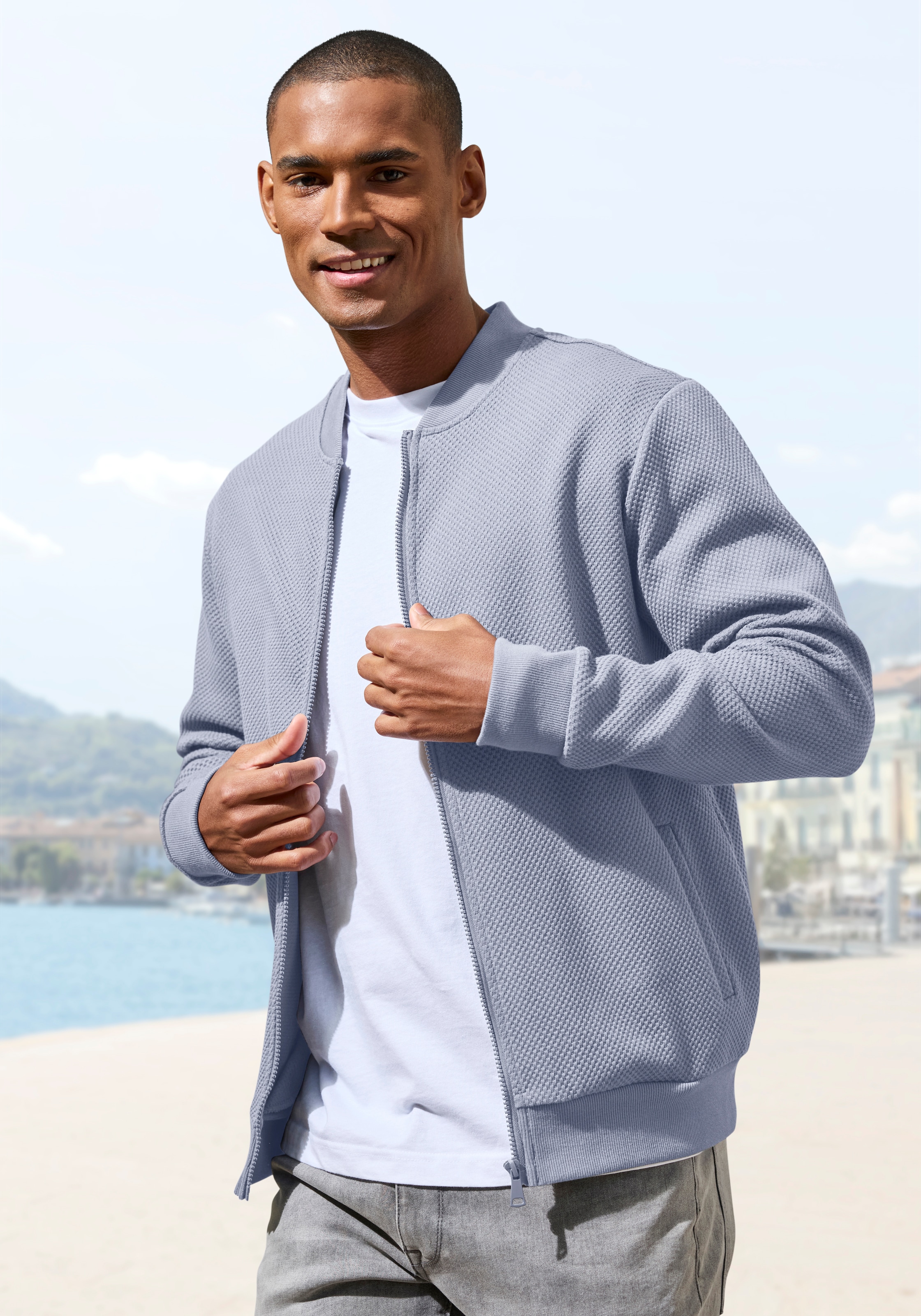 John Devin Sweatjacke "aus Struktur-Qualität" aus Struktur-Qualität günstig online kaufen