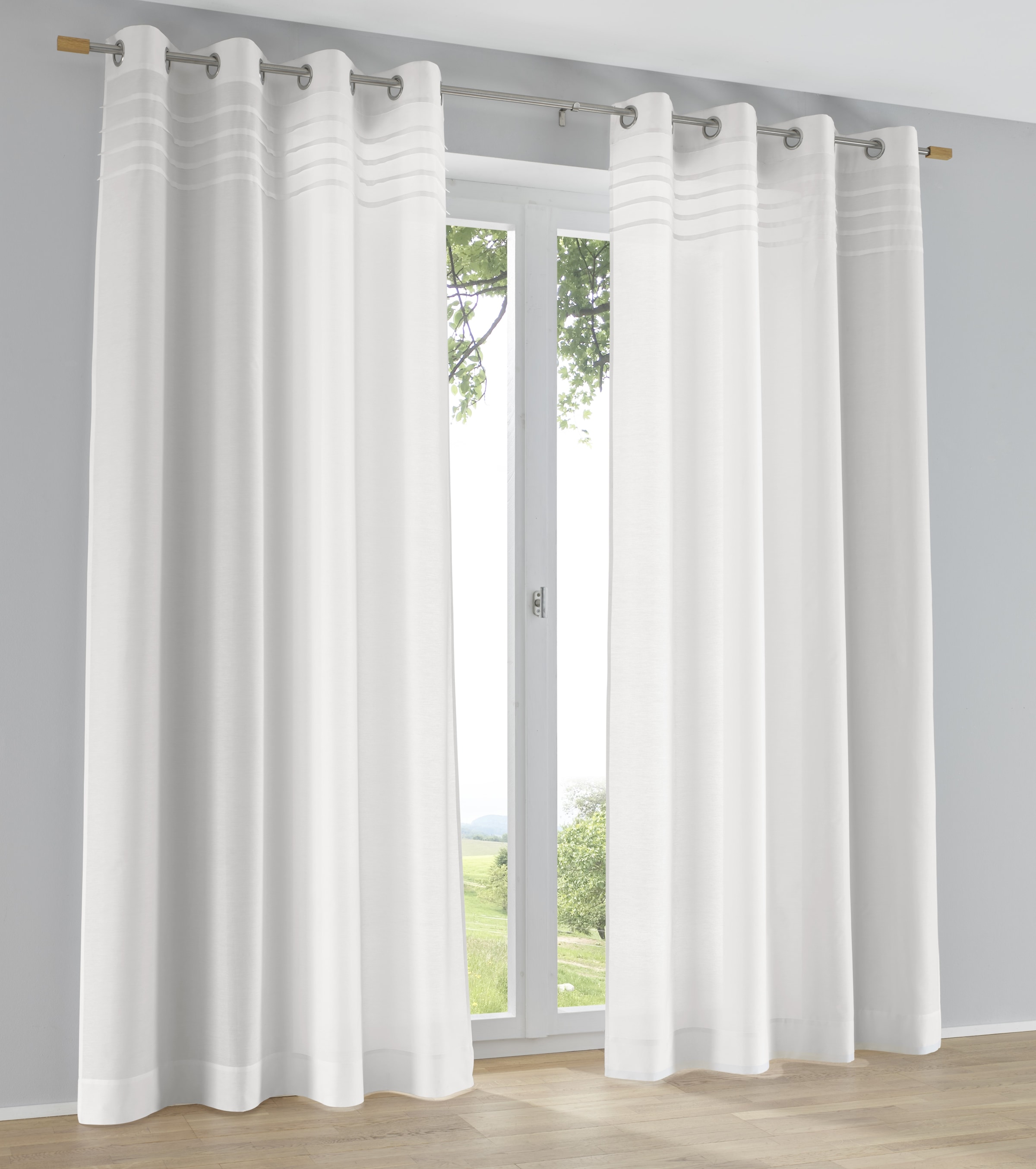 Kutti Vorhang "Kessy" Ösen 1 Stk. tlg. Eleganter Uni-Vorhang mit dekorativer Biesenblende