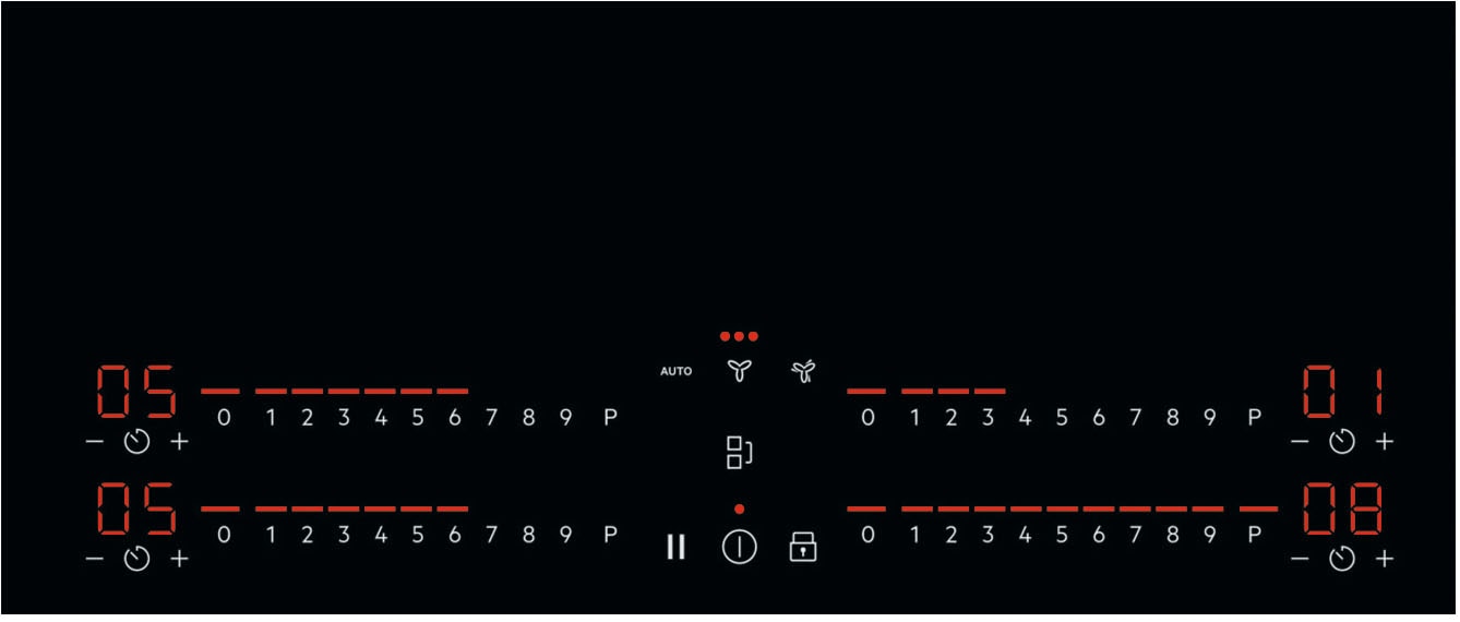 AEG Kochfeld mit Dunstabzug »COLI84COXB« vier Kochzonen mit unterschiedlichen Durchmessern, mit Timer-Funktion