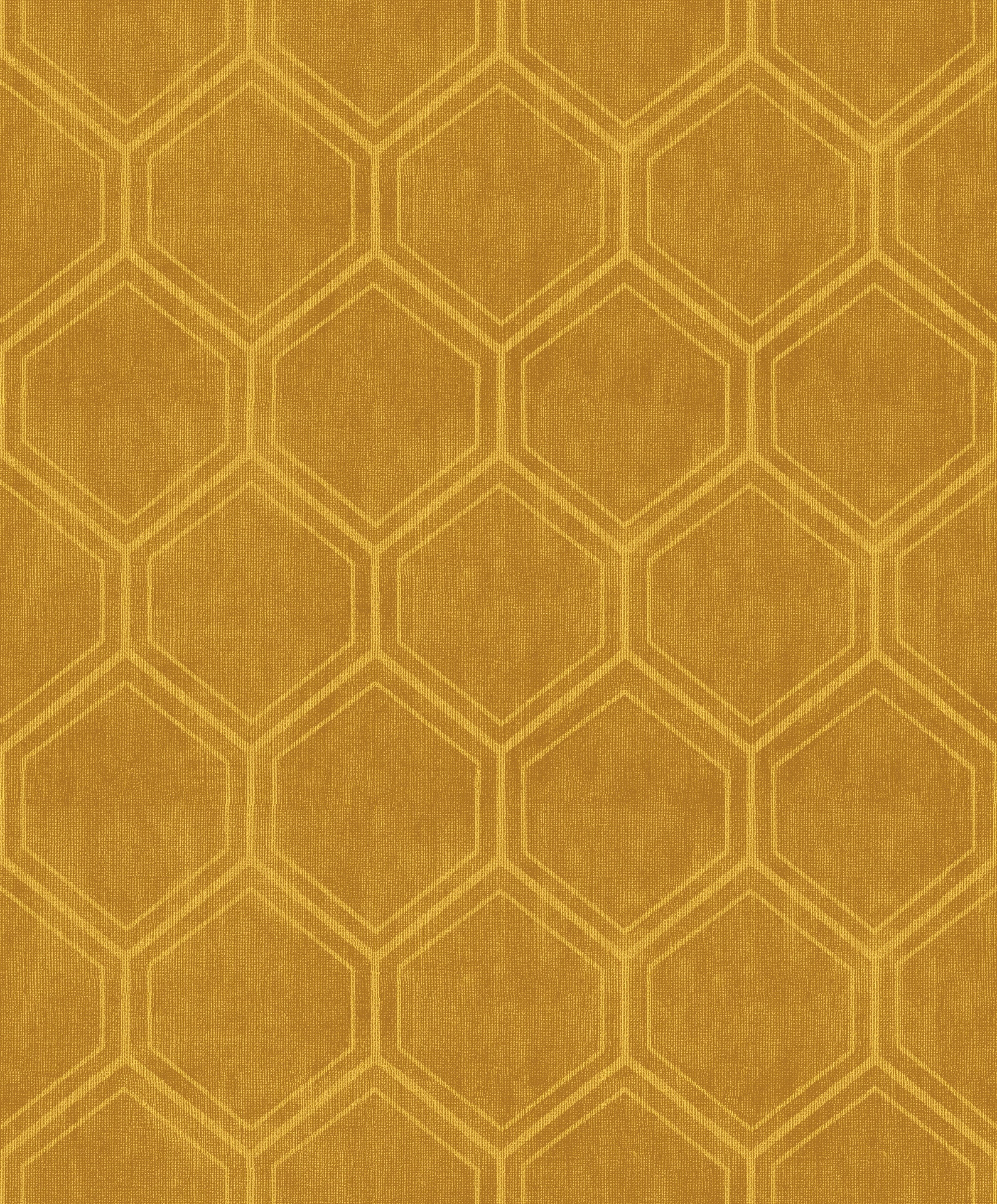 Superfresco Easy Vliestapete "Geo - Hexagon" geometrisch geprägt Ocker - 10m x 52cm
