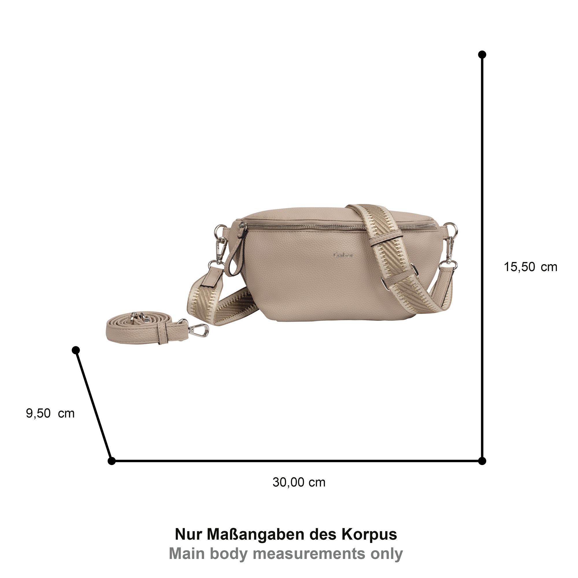 Gabor Bauchtasche "Silena" hochwertig gewebte Gurtband und ein filigranes L günstig online kaufen