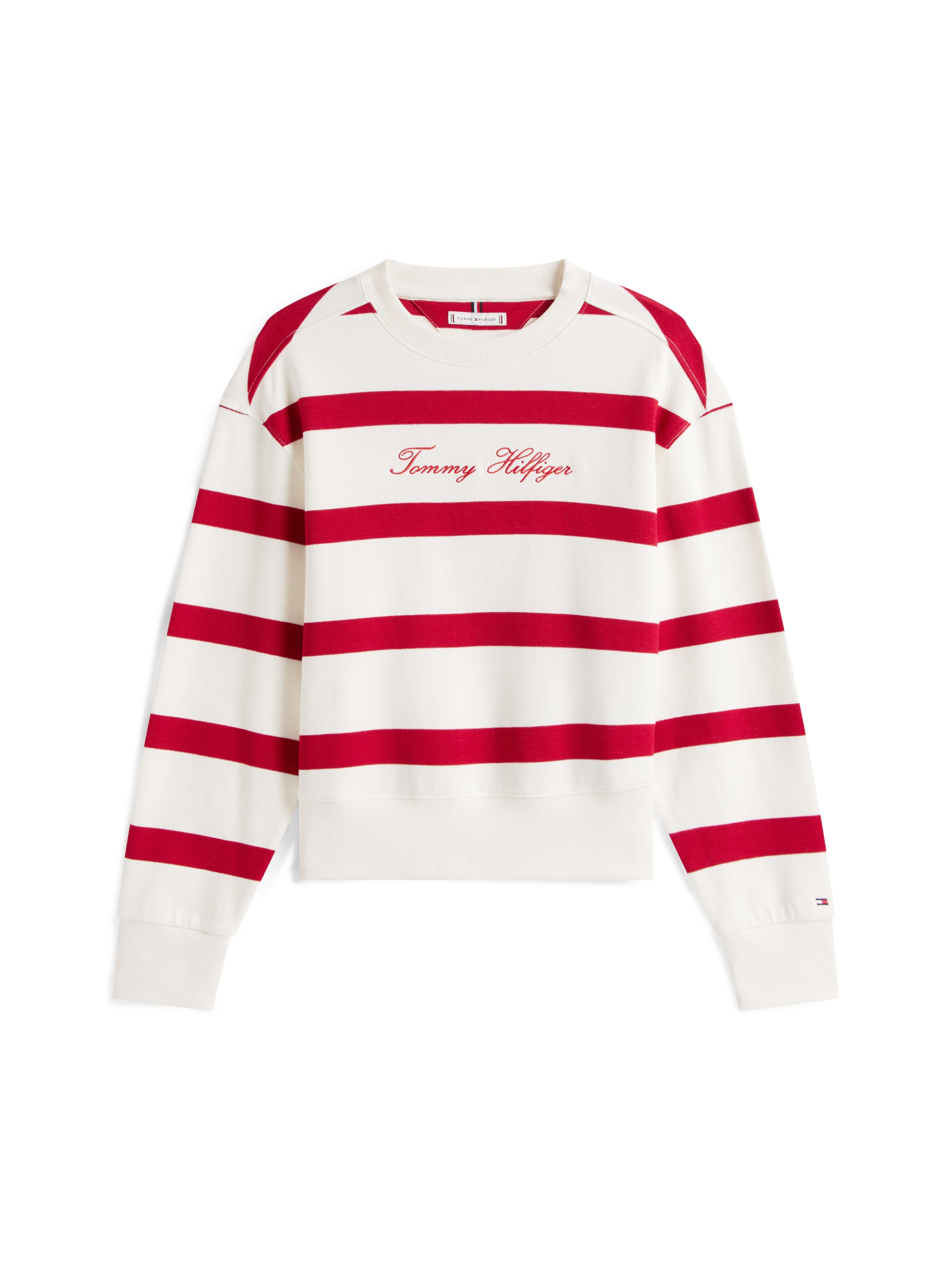 Tommy Hilfiger Sweatshirt »SCRIPT REG PIQUE SWTSHRT«, mit Tommy Hilfiger Script Logo-Schriftzug