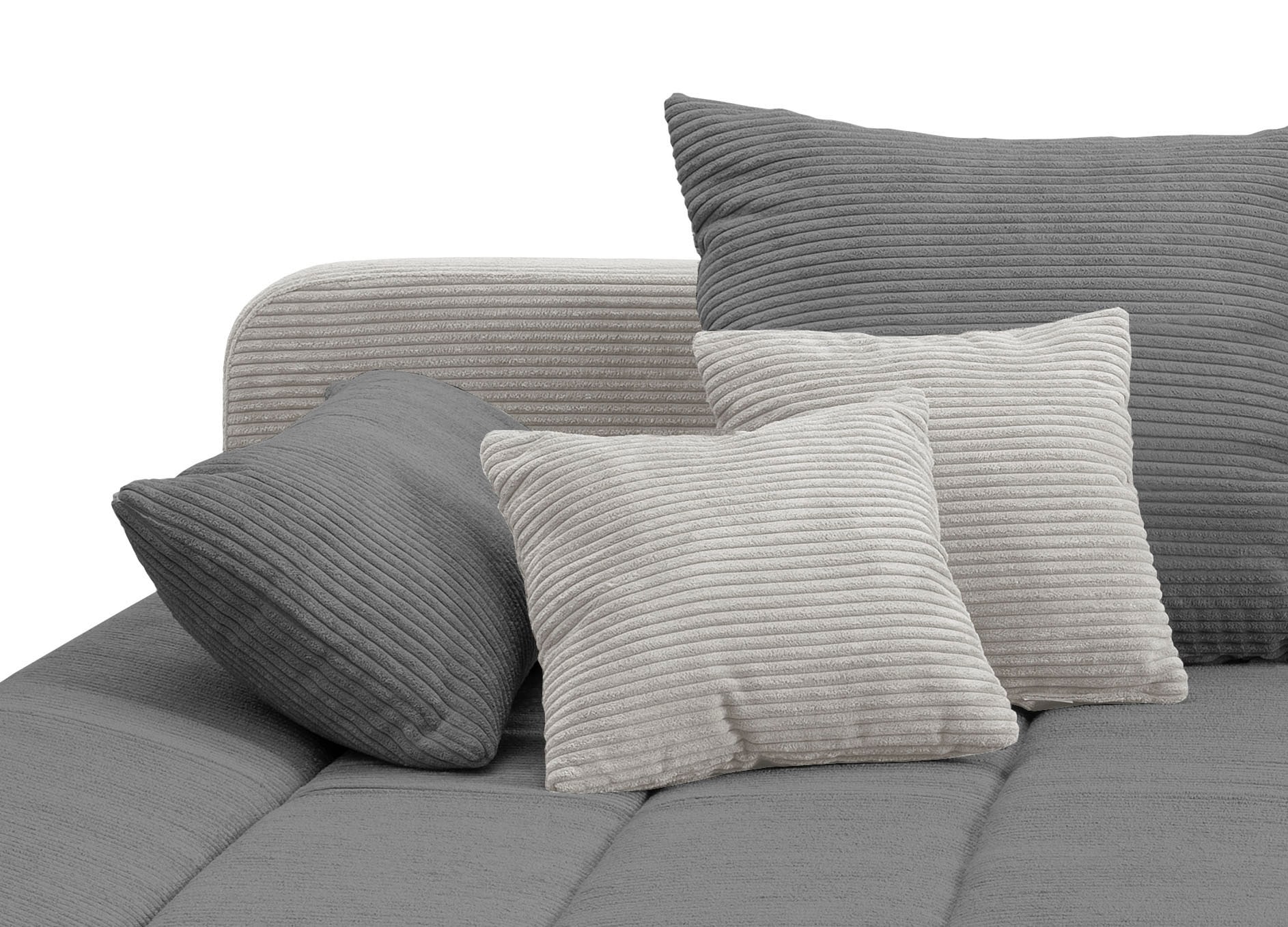 INOSIGN Ecksofa »Imola elegant und bequem, aktuelle Steppung im Sitz, L-Form«, wahlweise mit Bettfunktion