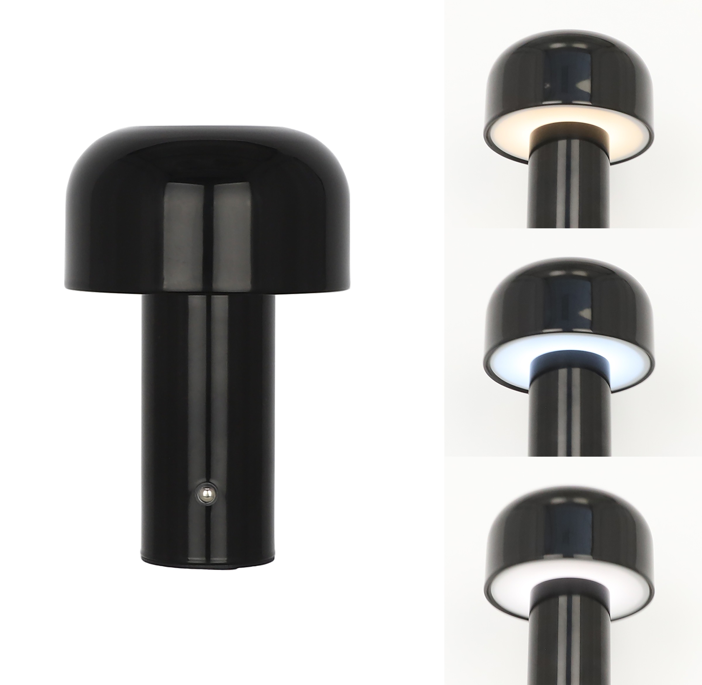 OTTO HOME LED Tischleuchte "Ronno", schwarz, 1, Ø 12,6cm H: 19cm, 1 Stk., Leuchten, USB-C, Akku, Typ-C-Ladekabel, CCT, Tischlampe kabellos, Akkulampe, LED Tischleuchte 3