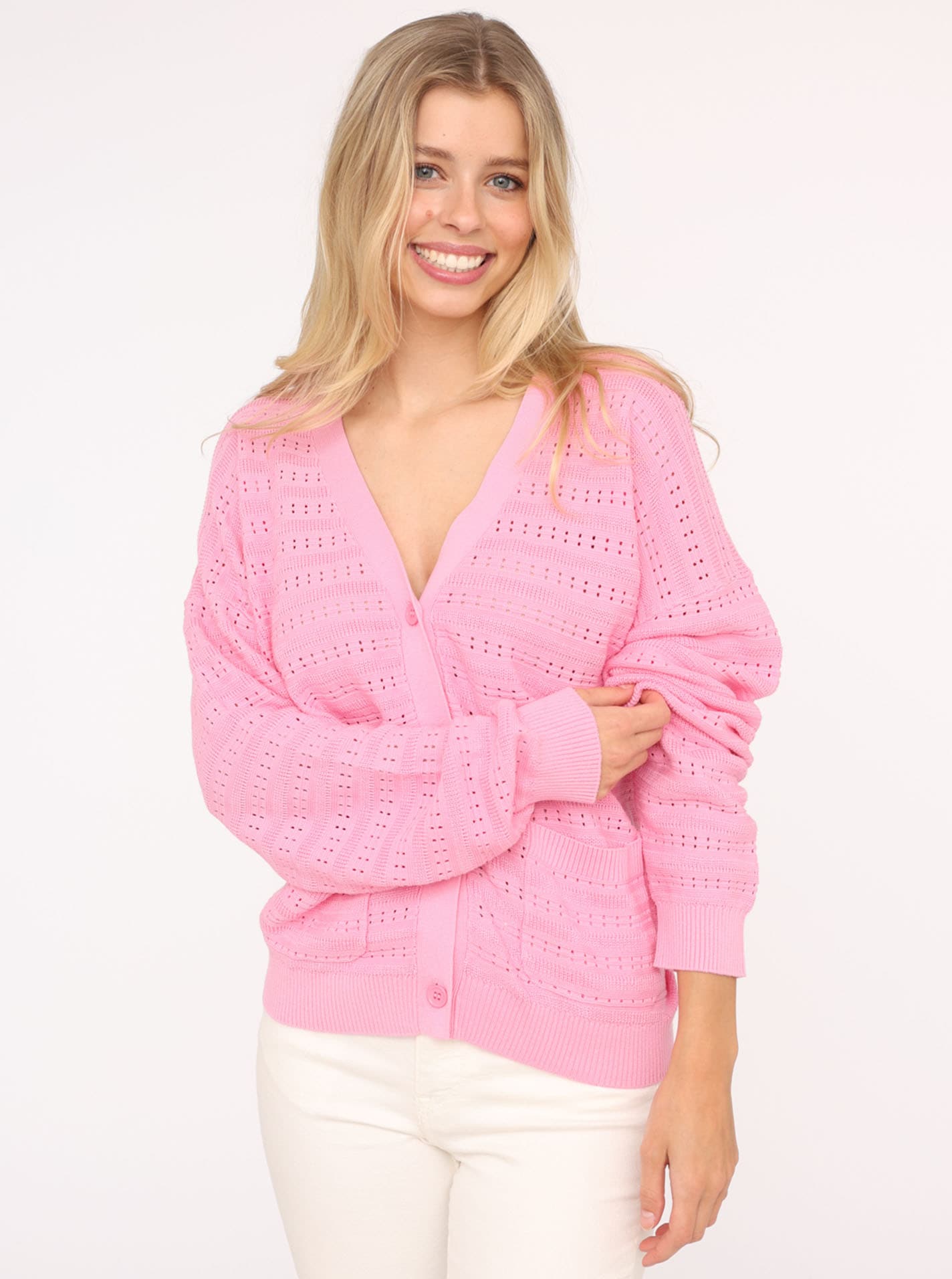 Zwillingsherz Strickjacke ""Lochstrick Uni"" Lochstrick-Muster, Langarm, Kn günstig online kaufen