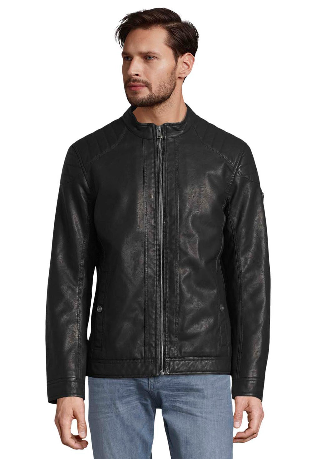 TOM TAILOR Lederimitatjacke, mit Stehkragen günstig online kaufen