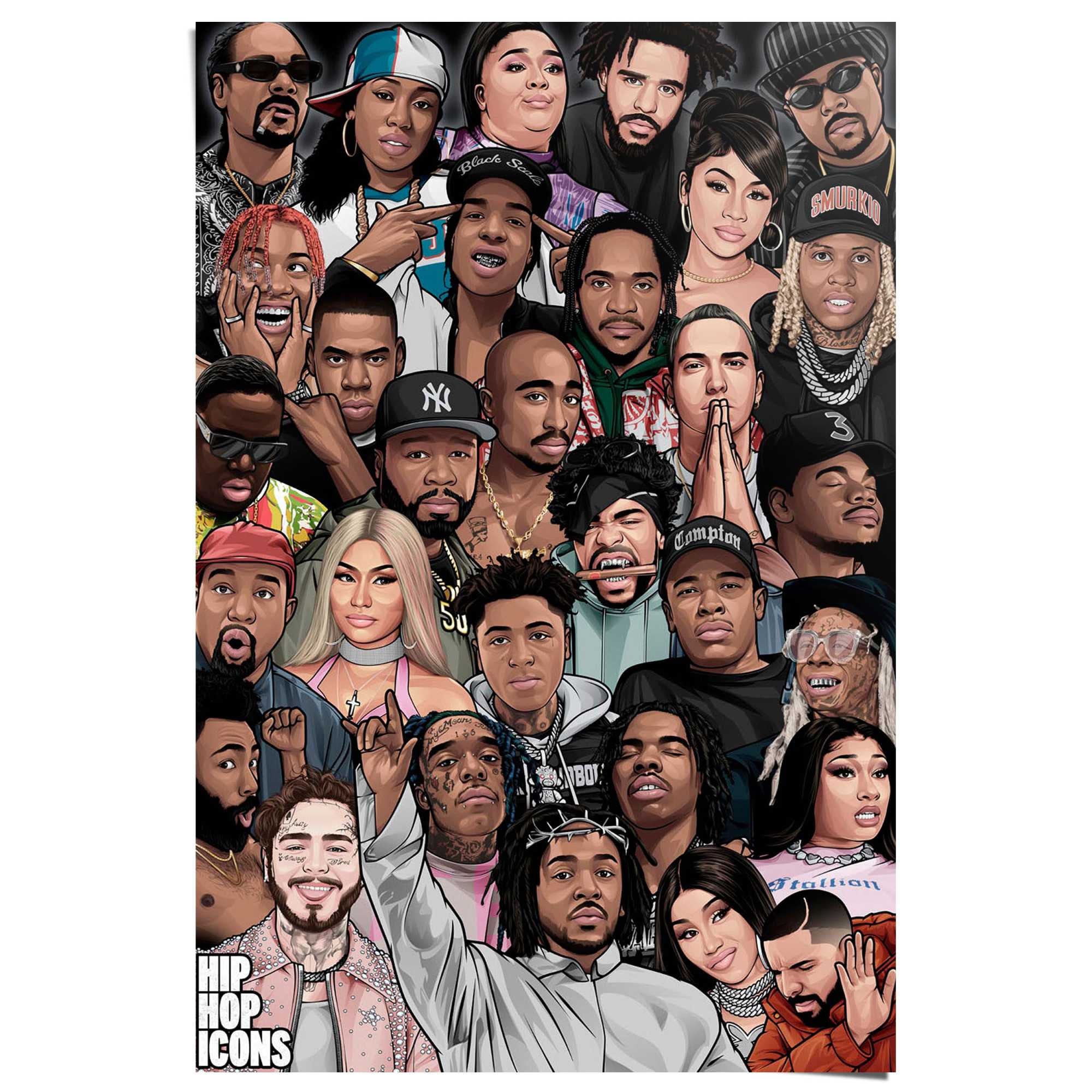 Reinders Poster "Hip Hop Icons", Teenager Zimmer - Mehrfarbig - 150 gr. Pap günstig online kaufen