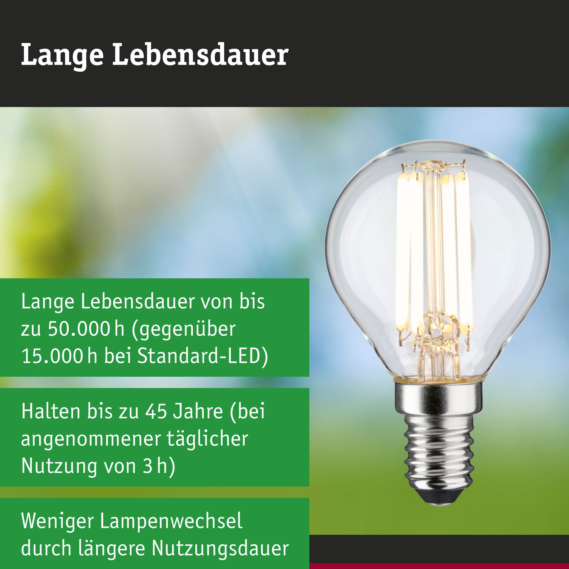 Paulmann LED-Leuchtmittel »Efficient-Line Tropfen 840lm 4W 3000K klar 230V« E14 1 Stk. Warmweiß