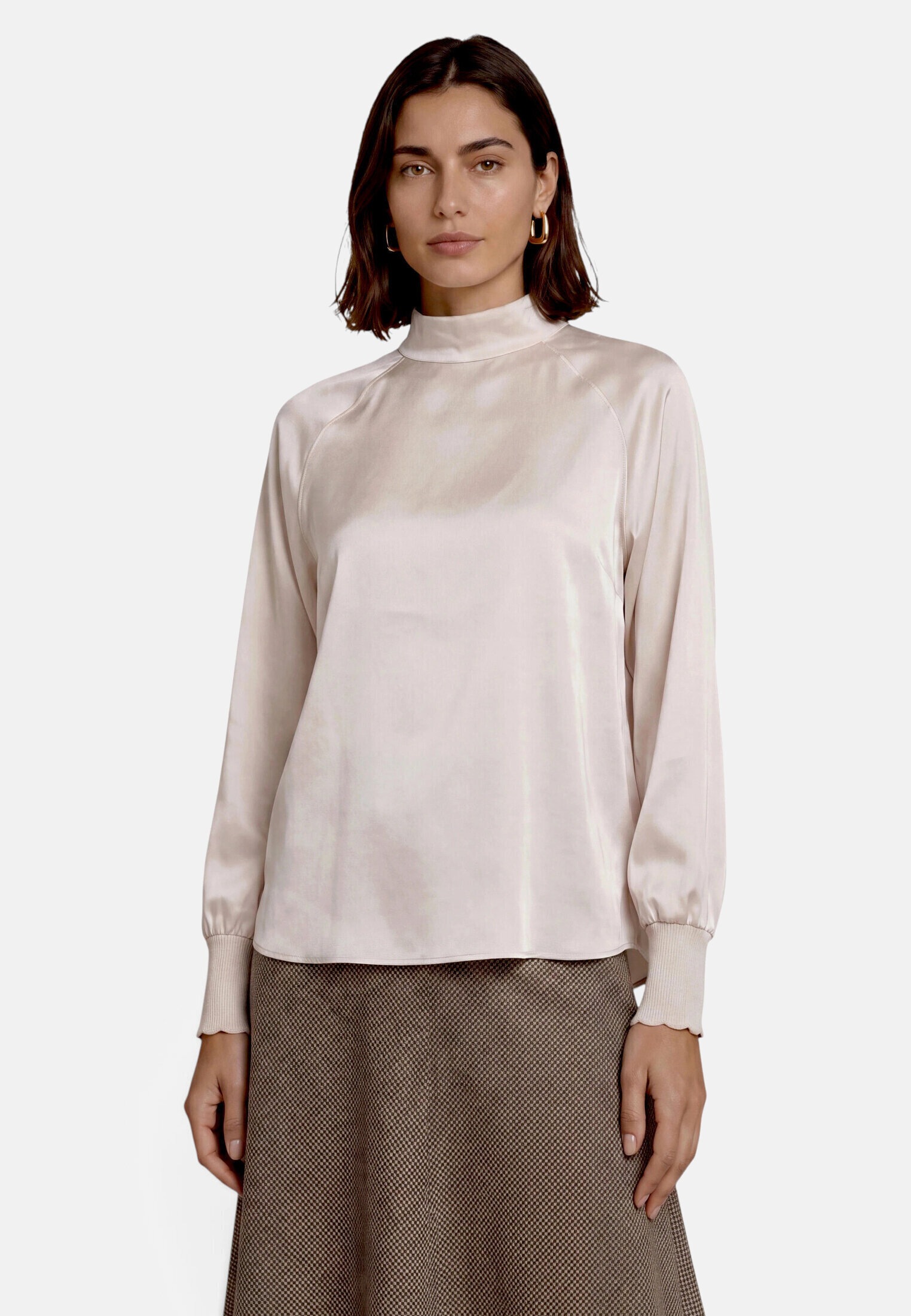 Zero Satinbluse »Damen mit Kragen«