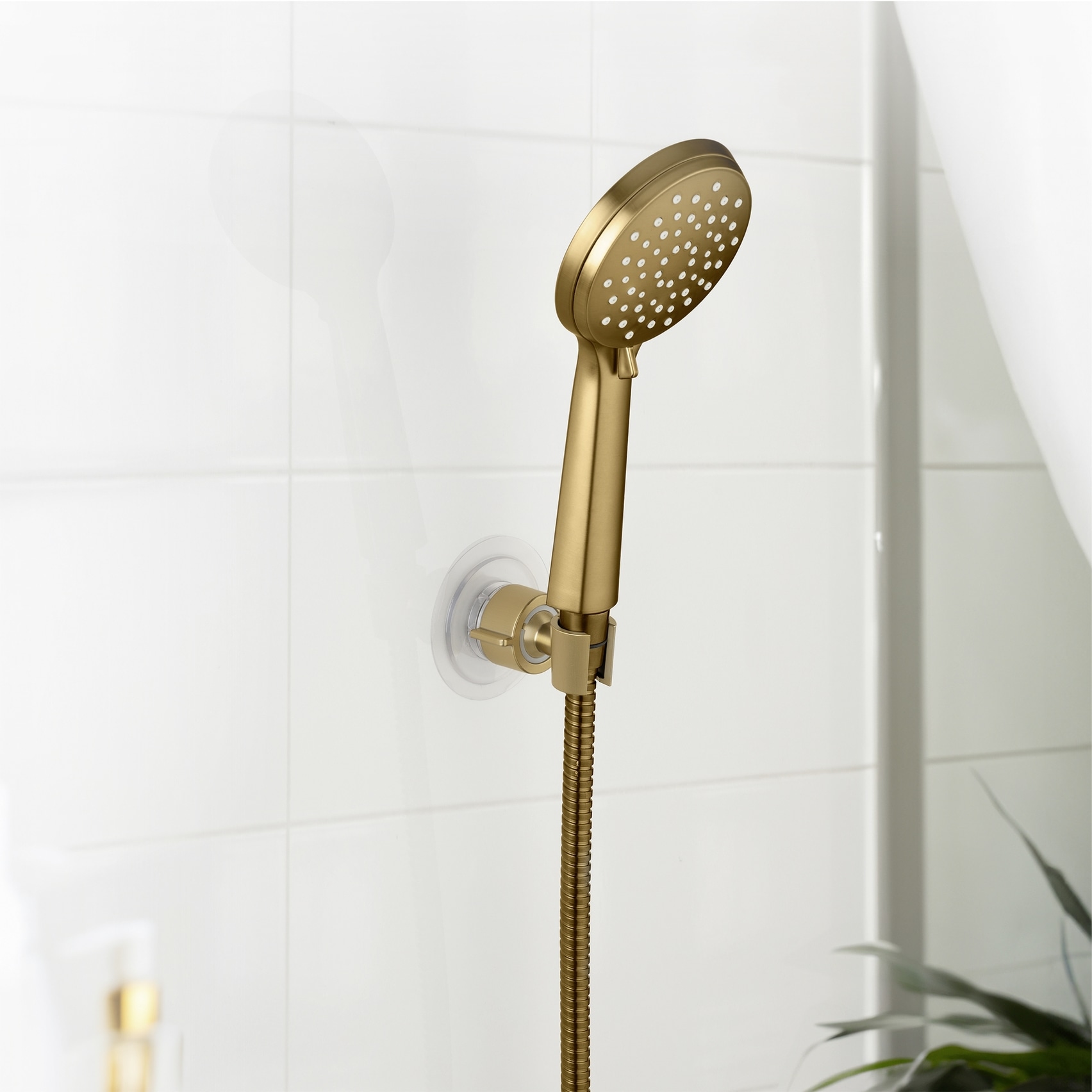 WENKO Brausehalter drehbare Halterung, passend für alle Duschköpfe, Montage ohne Bohren