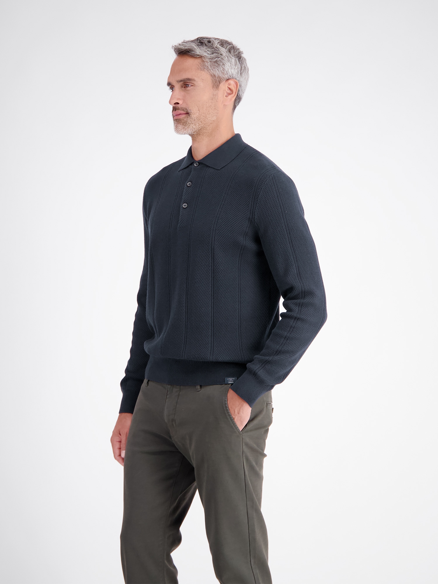 LERROS Langarm-Poloshirt »Elegantes Langarmpolo mit raffinierten Vertikalstreifen«