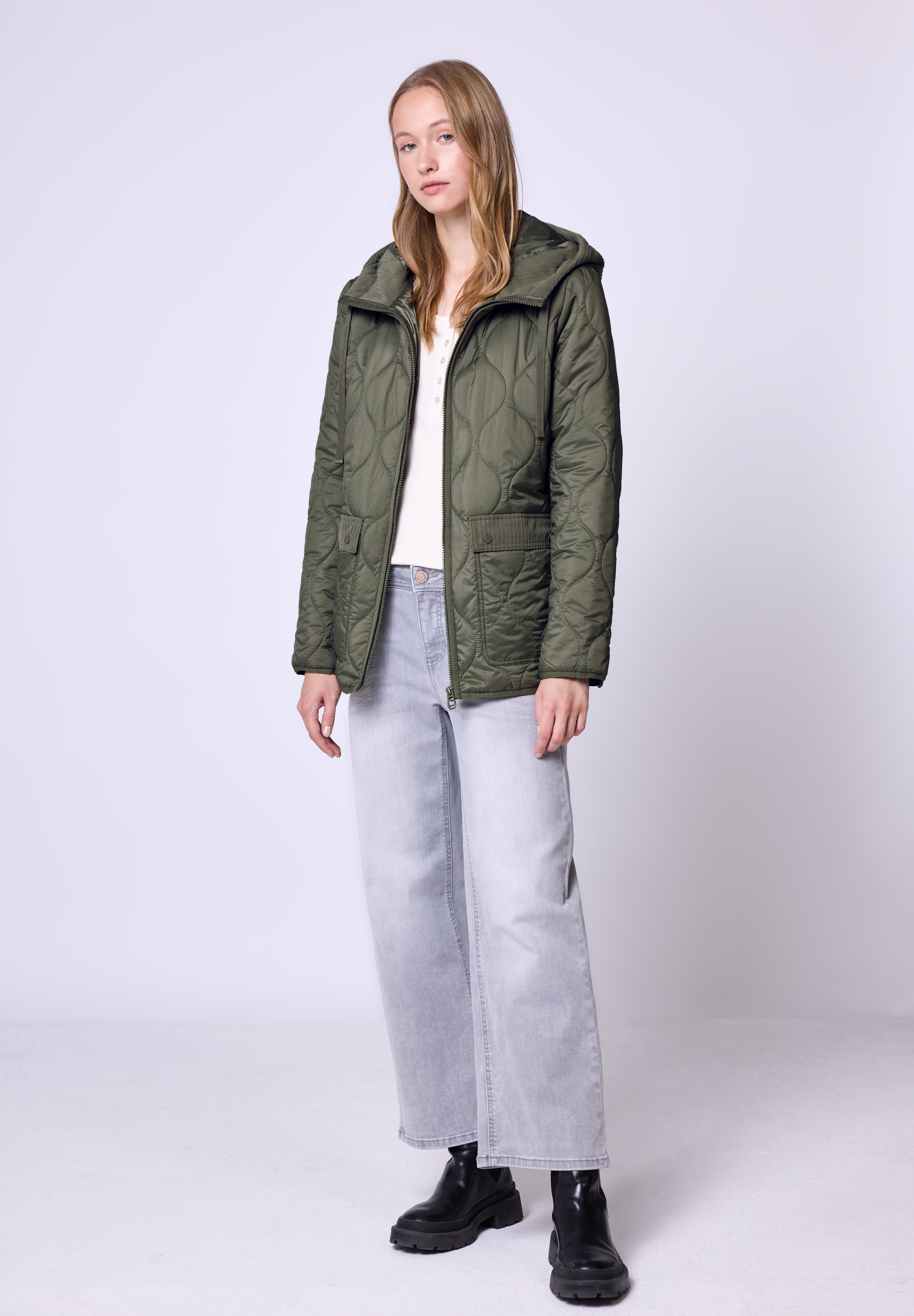 STREET ONE STUDIO Steppjacke mit Kapuze mit Kapuze mit Tunnelzugband