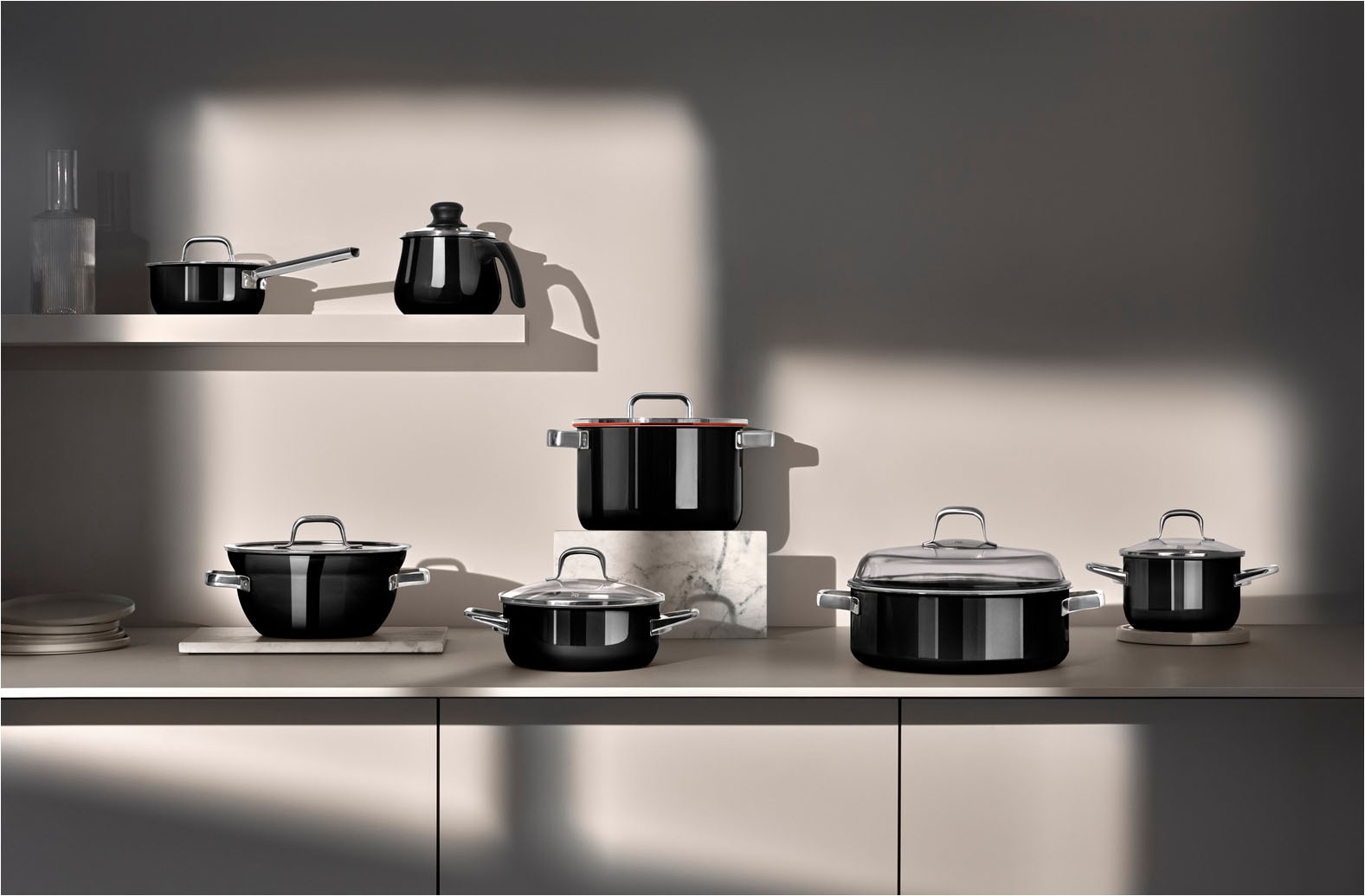 WMF Topf-Set »Fusiontec Function Pro« Set, 7 tlg. tlg. Edelstahl | Glas