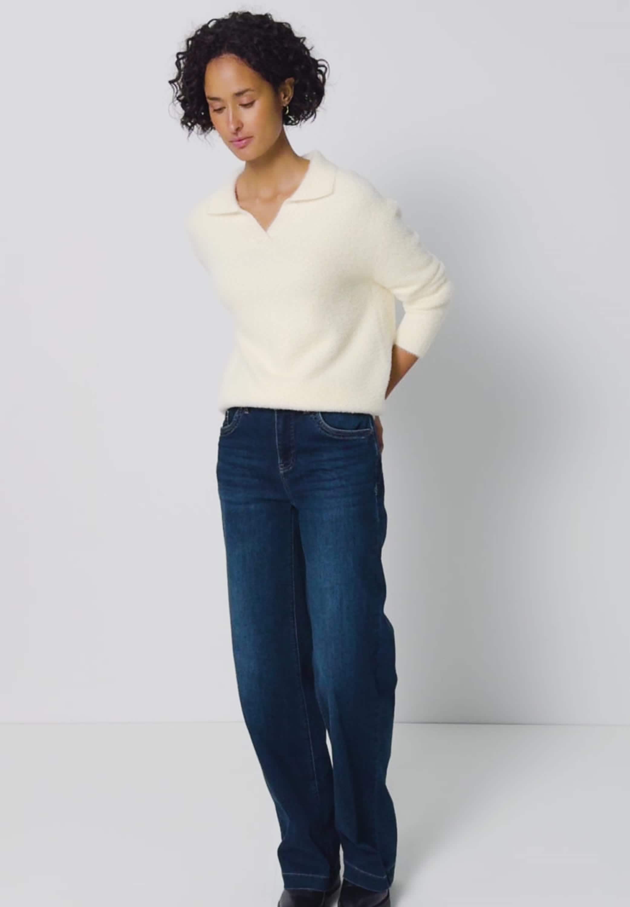 STREET ONE Strickpullover, flauschiges Federgarn, Regular Fit