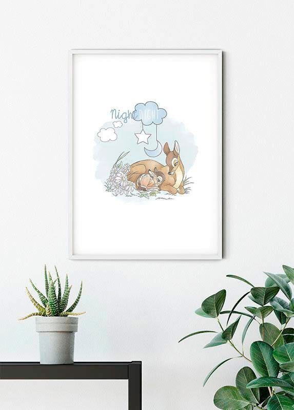 Komar Poster »Bambi Good Night«, Disney, (1 St.), Kinderzimmer, Schlafzimmer,  Wohnzimmer | BAUR