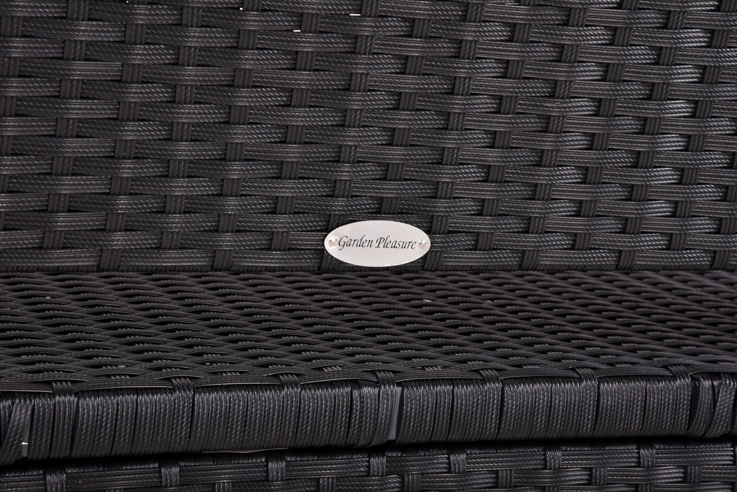 Gartenbank GARDEN PLEASURE "Ferrara", schwarz, B:117cm H:86cm T:58cm, Geflecht Rattan, Metall, Sitzbänke, Gartenbank, mit Staufach, BxTxH: 117x58x86 cm, verschiedene Farben 3