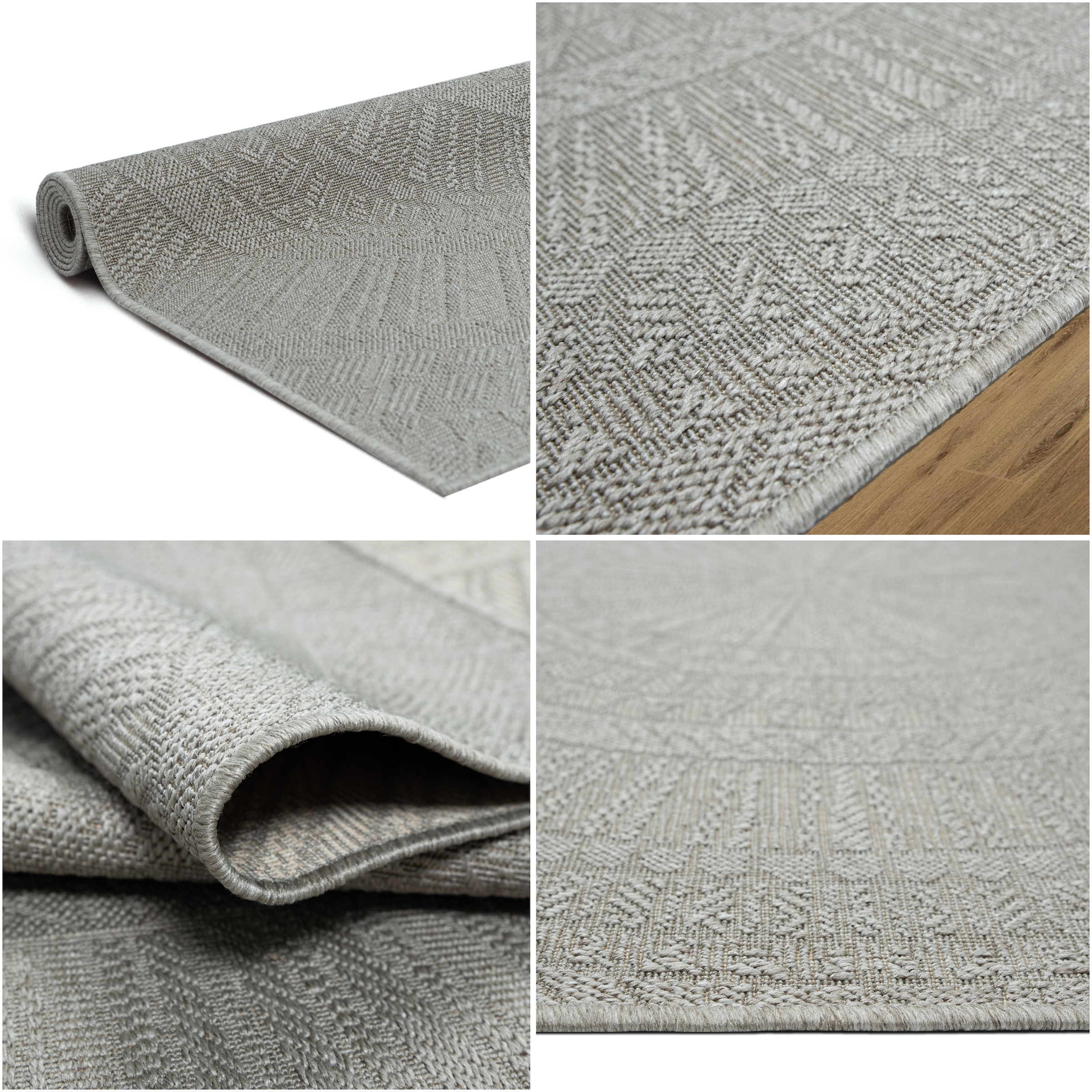 Bruno Banani Teppich »Solan, ethnisch, boho-inspiriert« rechteckig 5 mm Höhe Mandala, Kreise, In- und Outdoor geeignet, Camping, Balkon