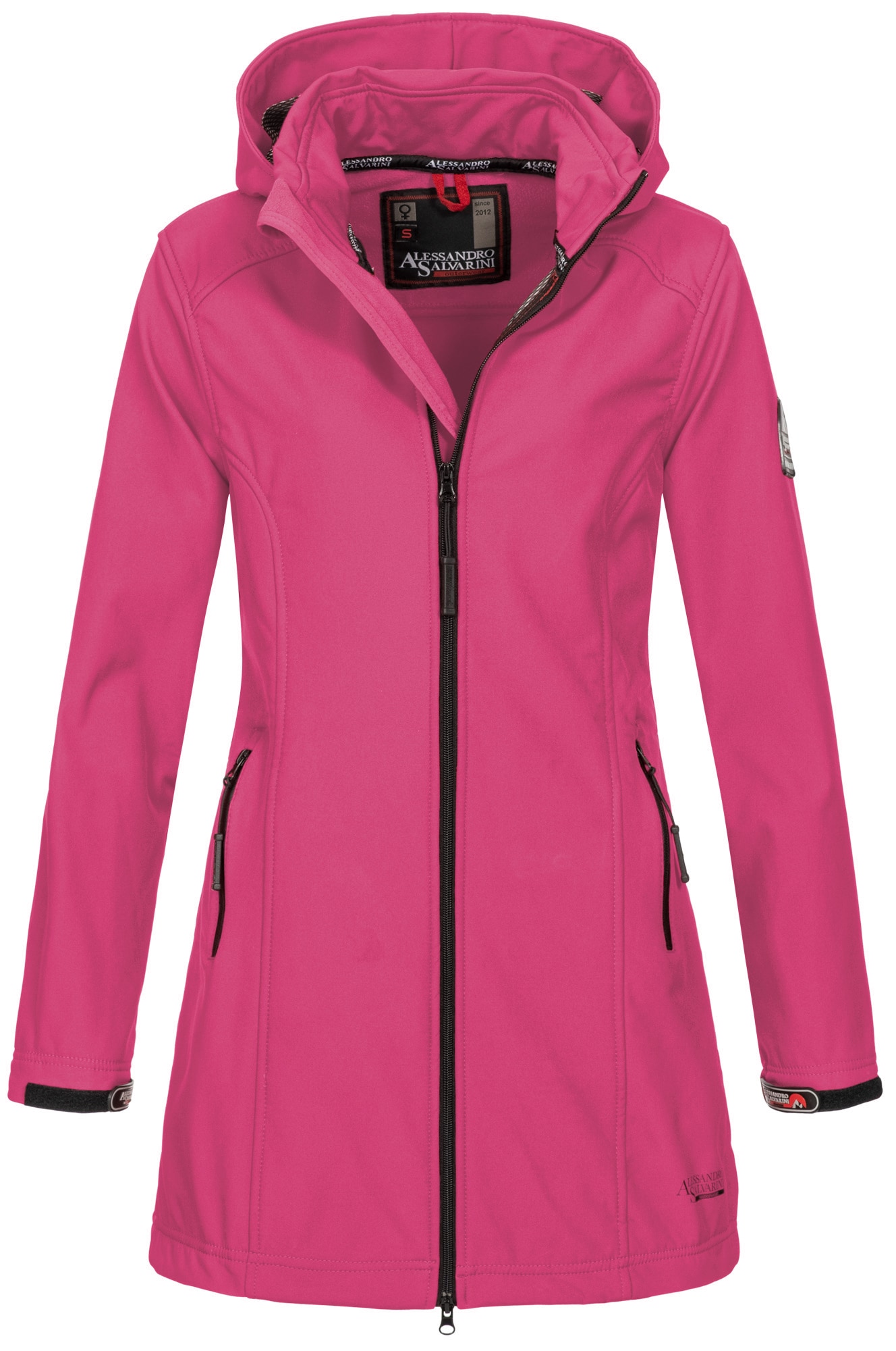 Alessandro Salvarini Softshelljacke "Alessia", lang mit abnehmbarer Kapuze