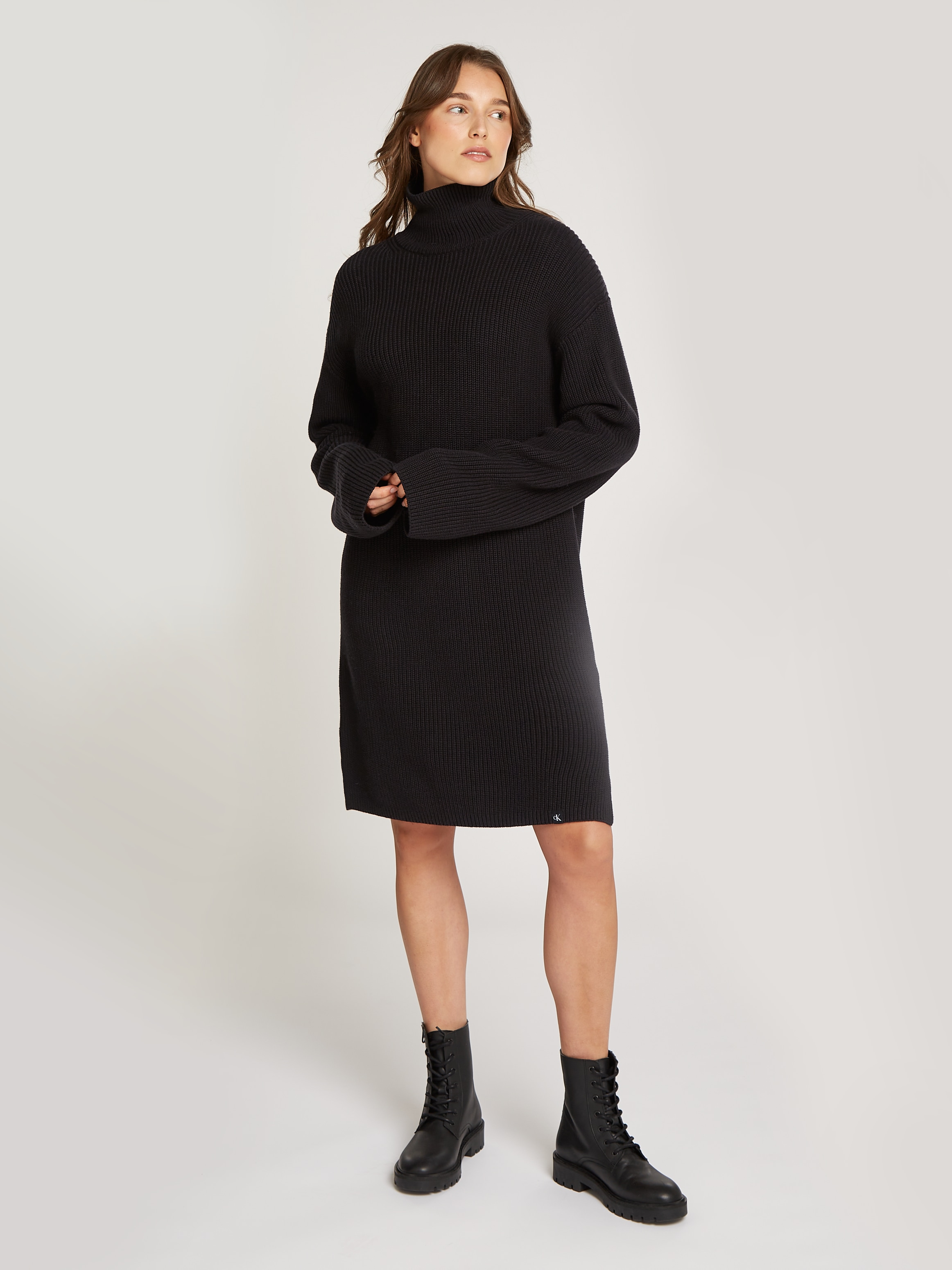 Calvin Klein Jeans Sweatkleid "CHUNKY LOOSE SWEATER DRESS", mit Logopatch