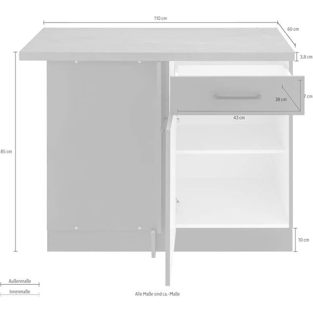 wiho Küchen Eckunterschrank »Esbo«, 110 cm breit | BAUR