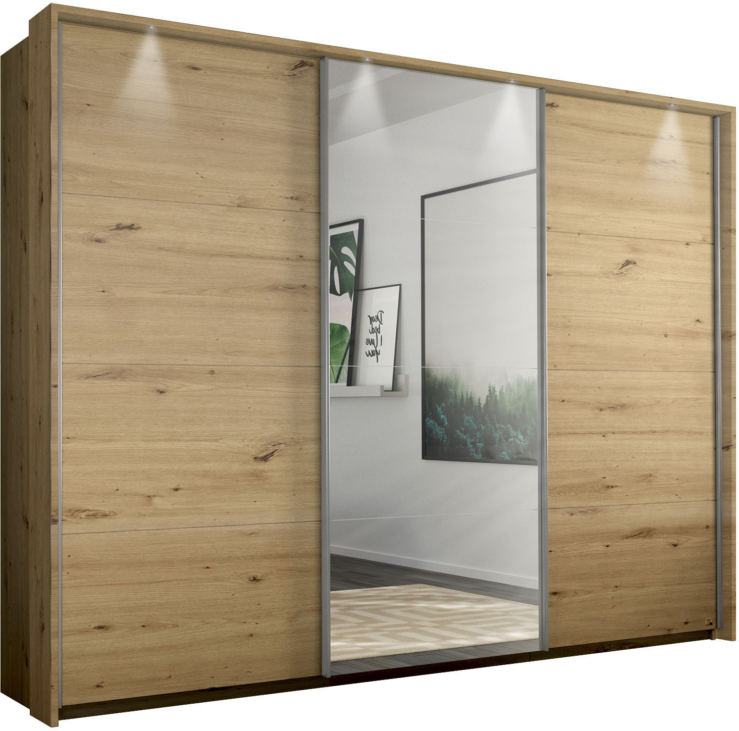 OTTO home Kleiderschrank "Mehrzweckschrank Aktenschrank Möbel Mietswohnung Schlafzimmer CORTONA" erhältlich in Breite 211/278/323/368 cm, Höhe: 214/233 cm, inkl. Passepartout und Zubehör, optionale Beleuchtung MADE IN GERMANY