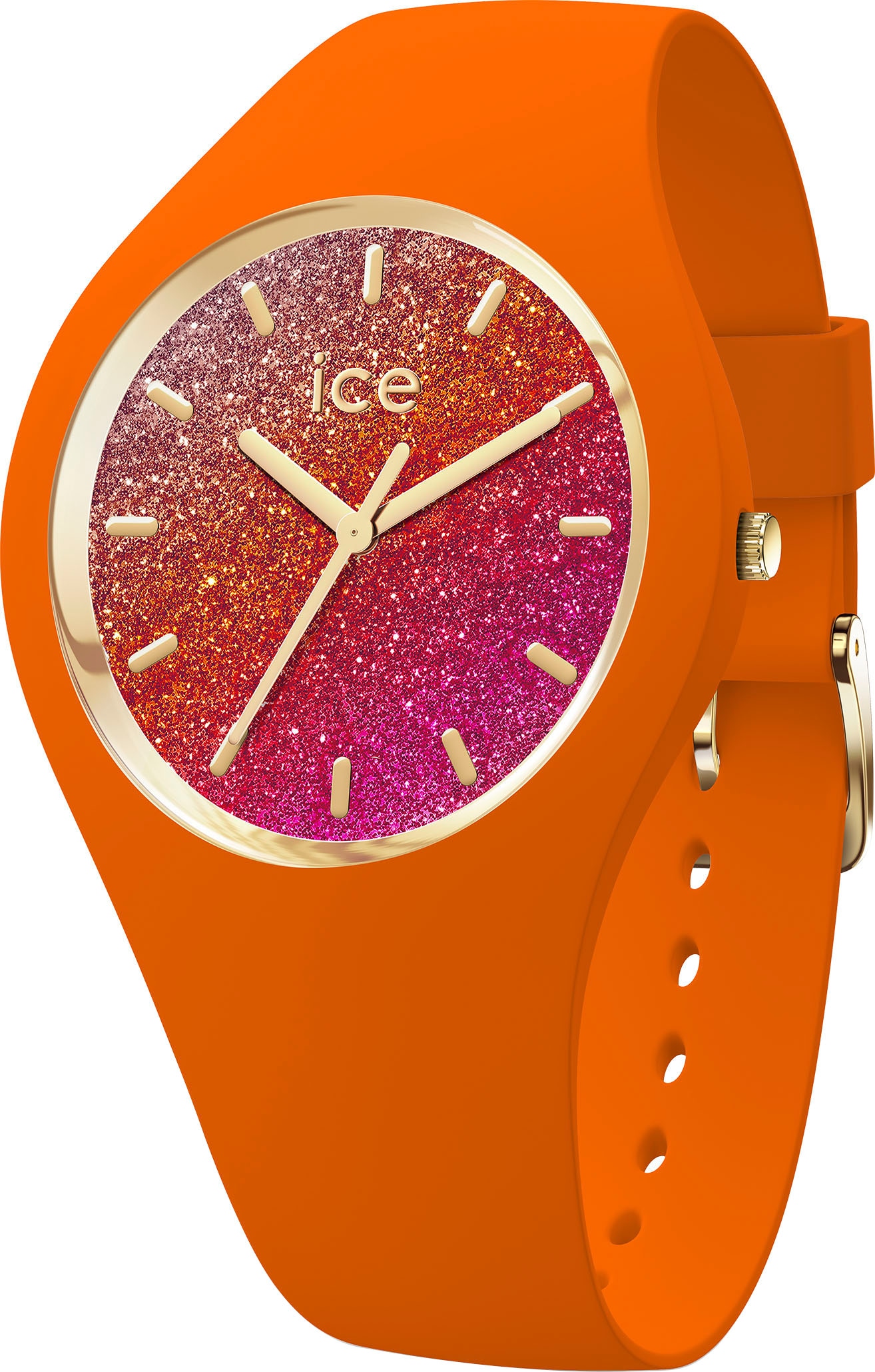 Quarzuhr »ICE glitter - S37 - 3H«, Armbanduhr, Damenuhr, Silikonarmband, bis 10 bar...