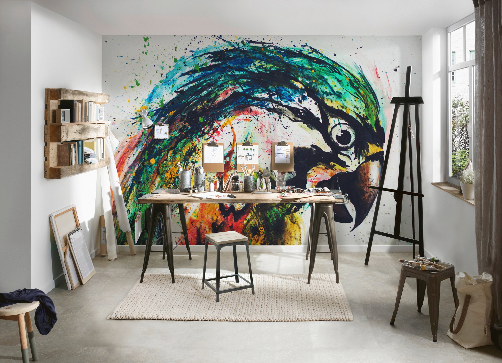 living walls Fototapete »ARTist Parrot«, Vlies, Wand, Schräge